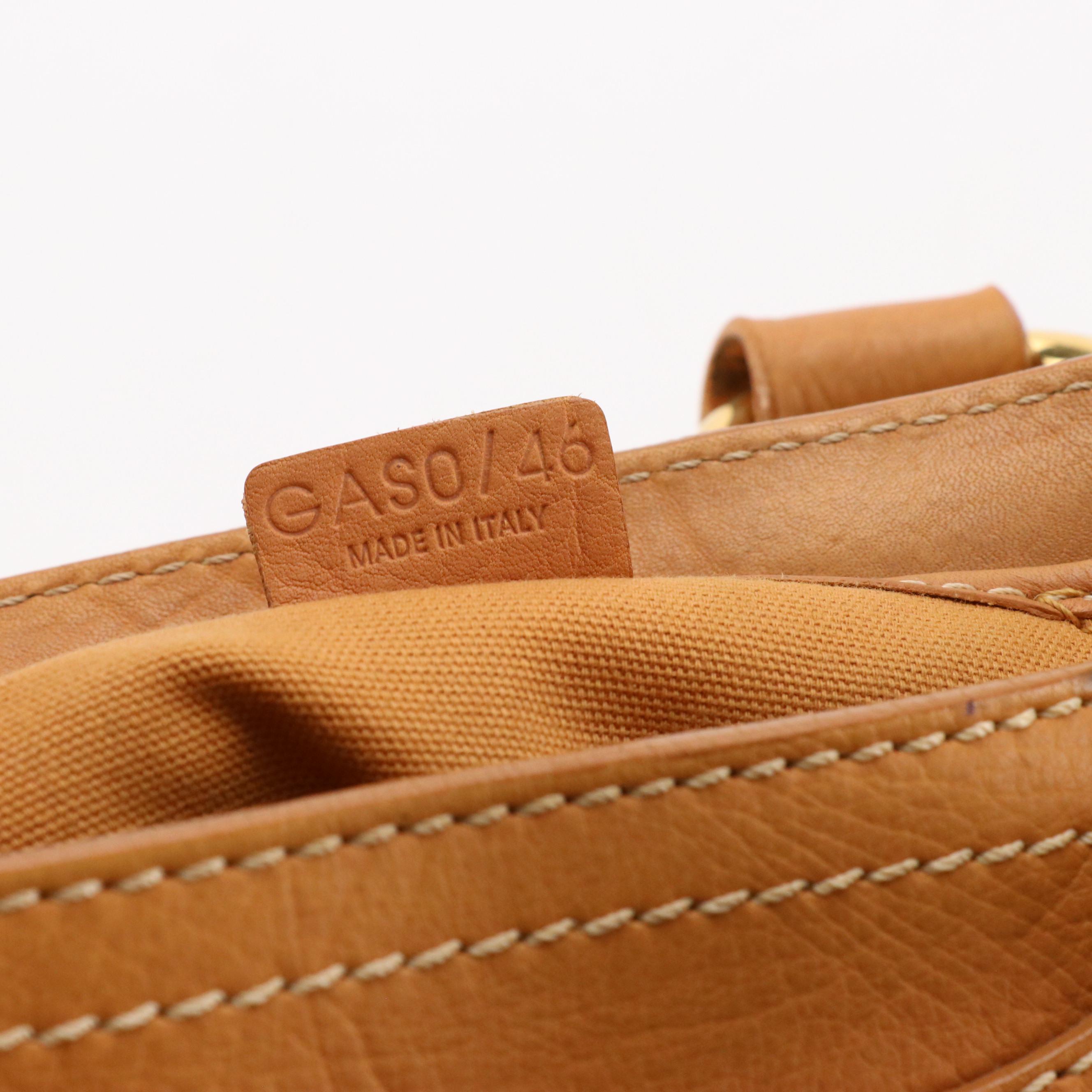 Celine Pocket Boogie Bag in Tan Leather with Contrast Stitching