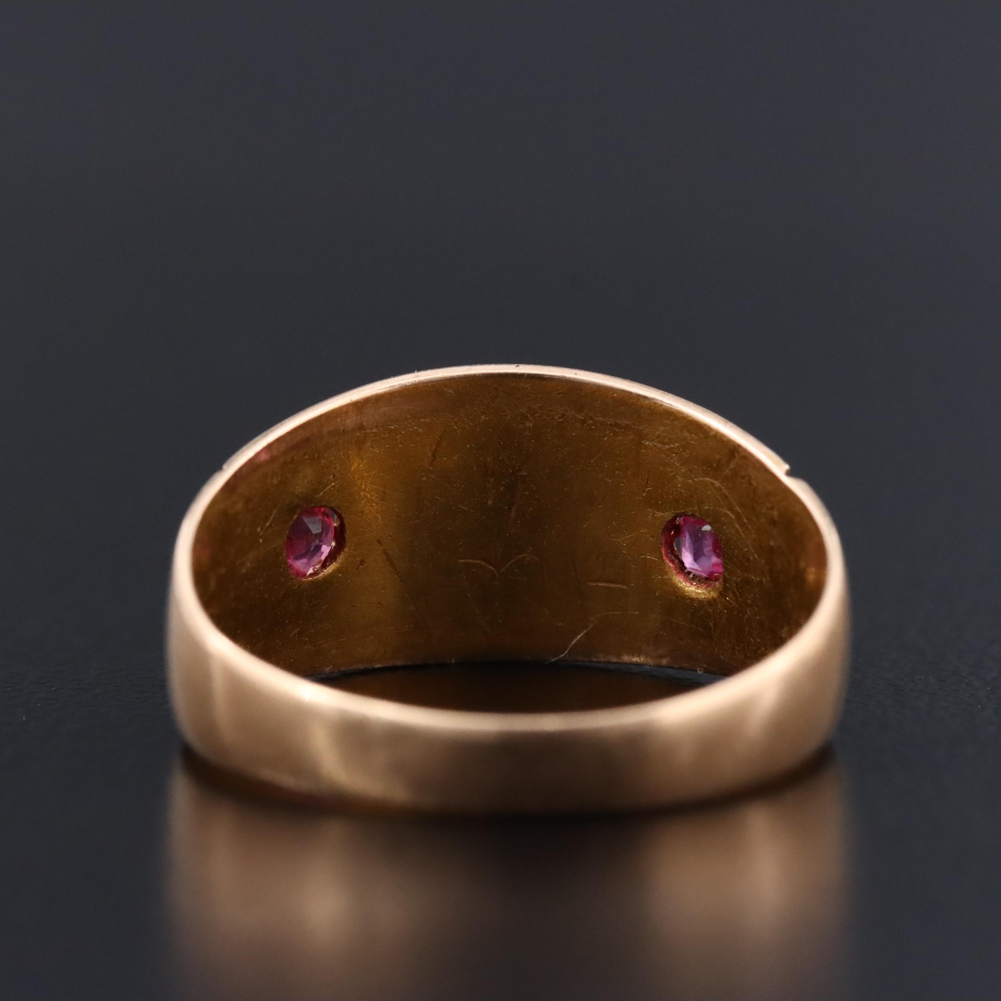 Antique 15K Seed Pearl, Ruby and Sapphire Ring