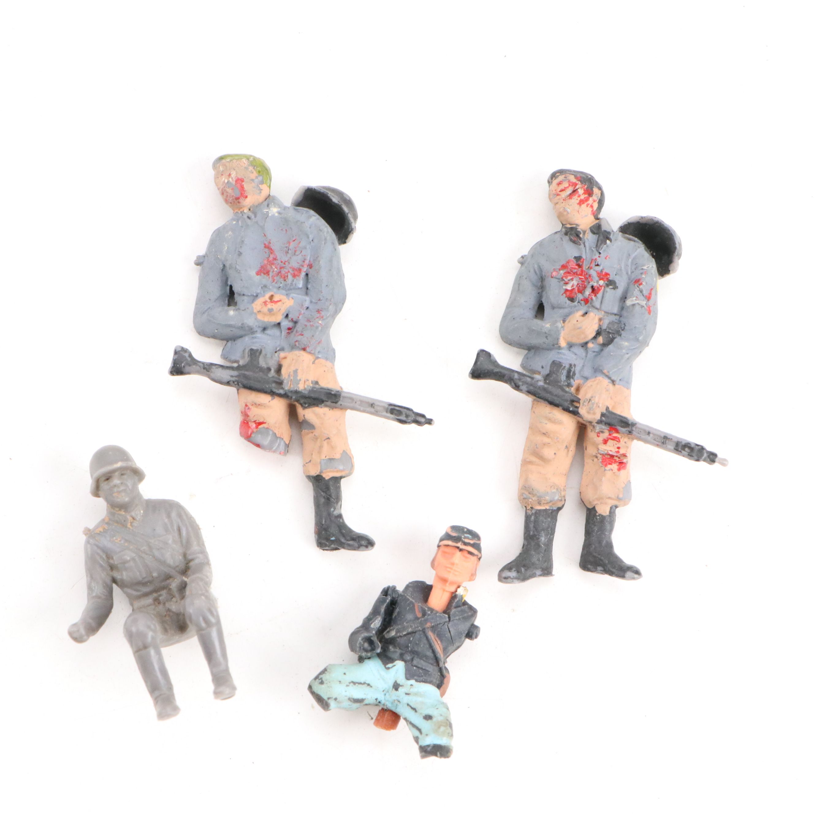 Marx Civil War, WWII and Medieval Toy Soldiers with Other Vintage Figurines