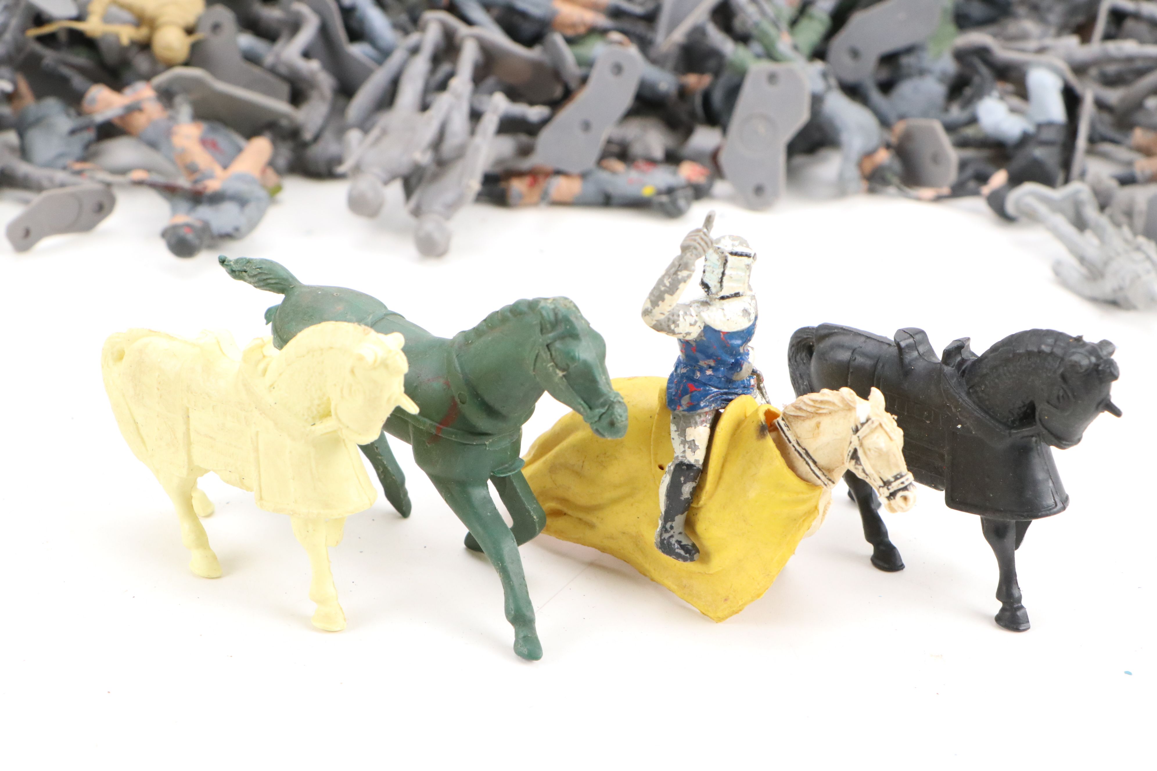 Marx Civil War, WWII and Medieval Toy Soldiers with Other Vintage Figurines