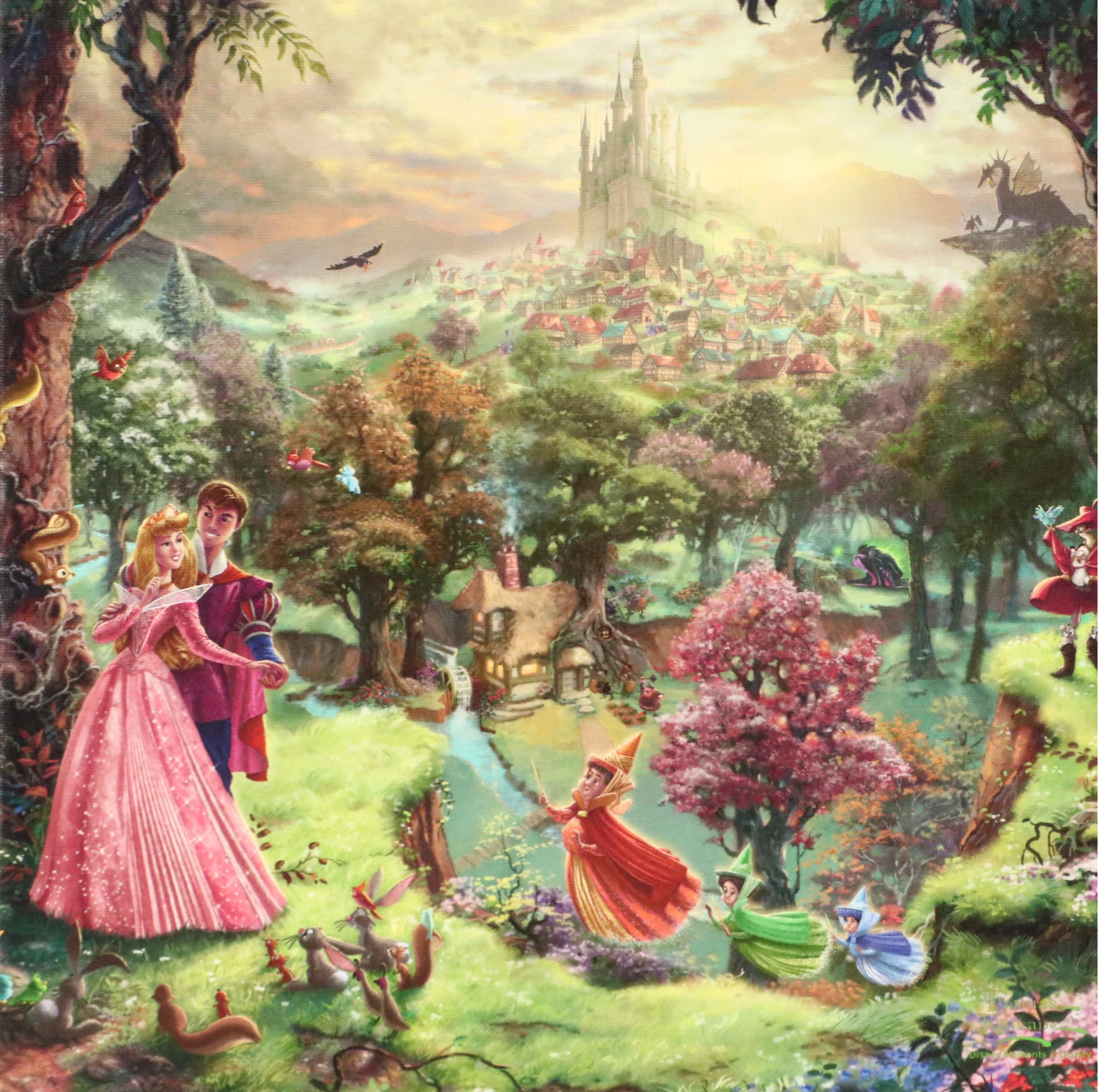 Thomas Kinkade Company and Disney Giclées of "Snow White" and "Sleeping Beauty"