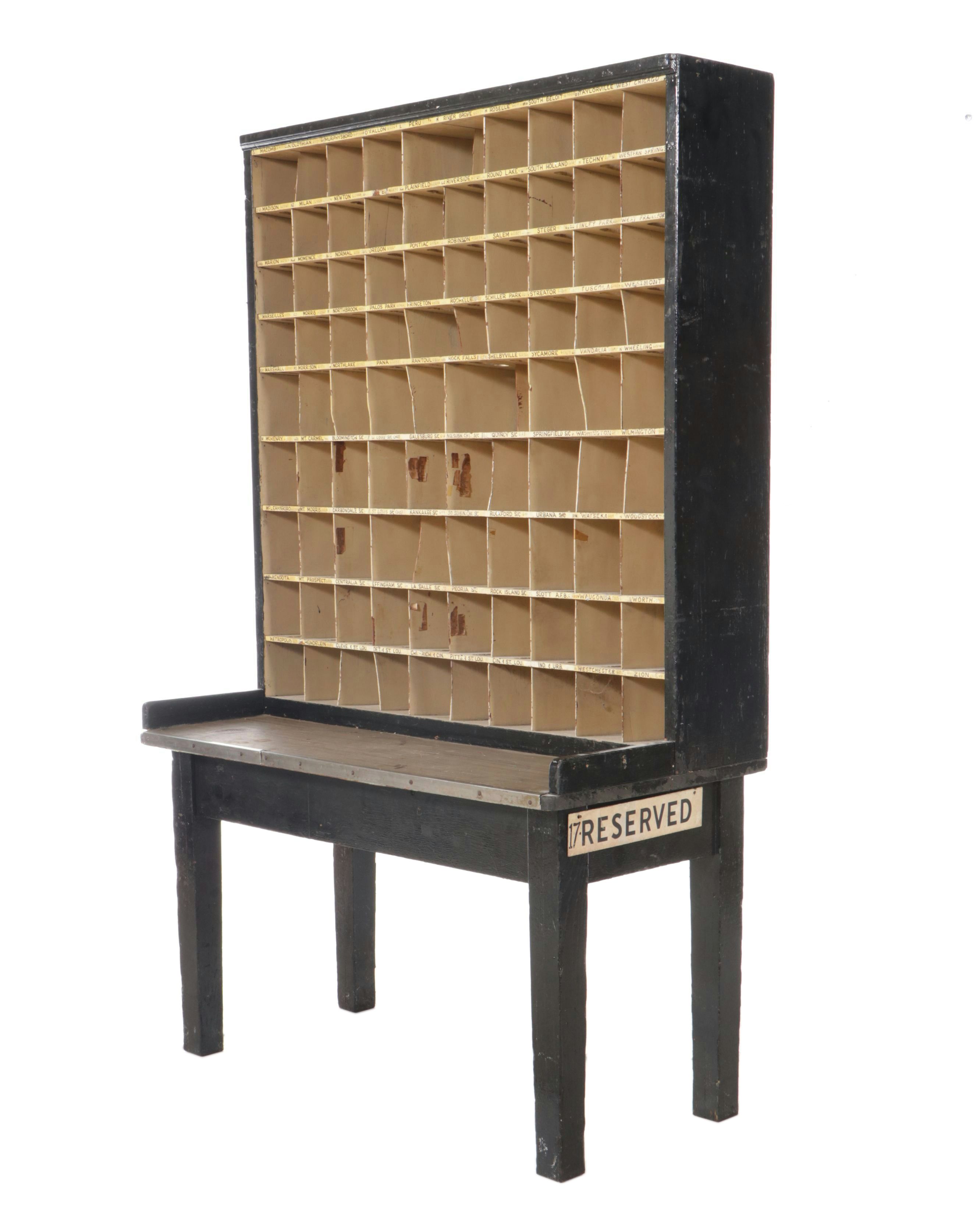 Wood Postal Sorting Cabinet, 20th Century