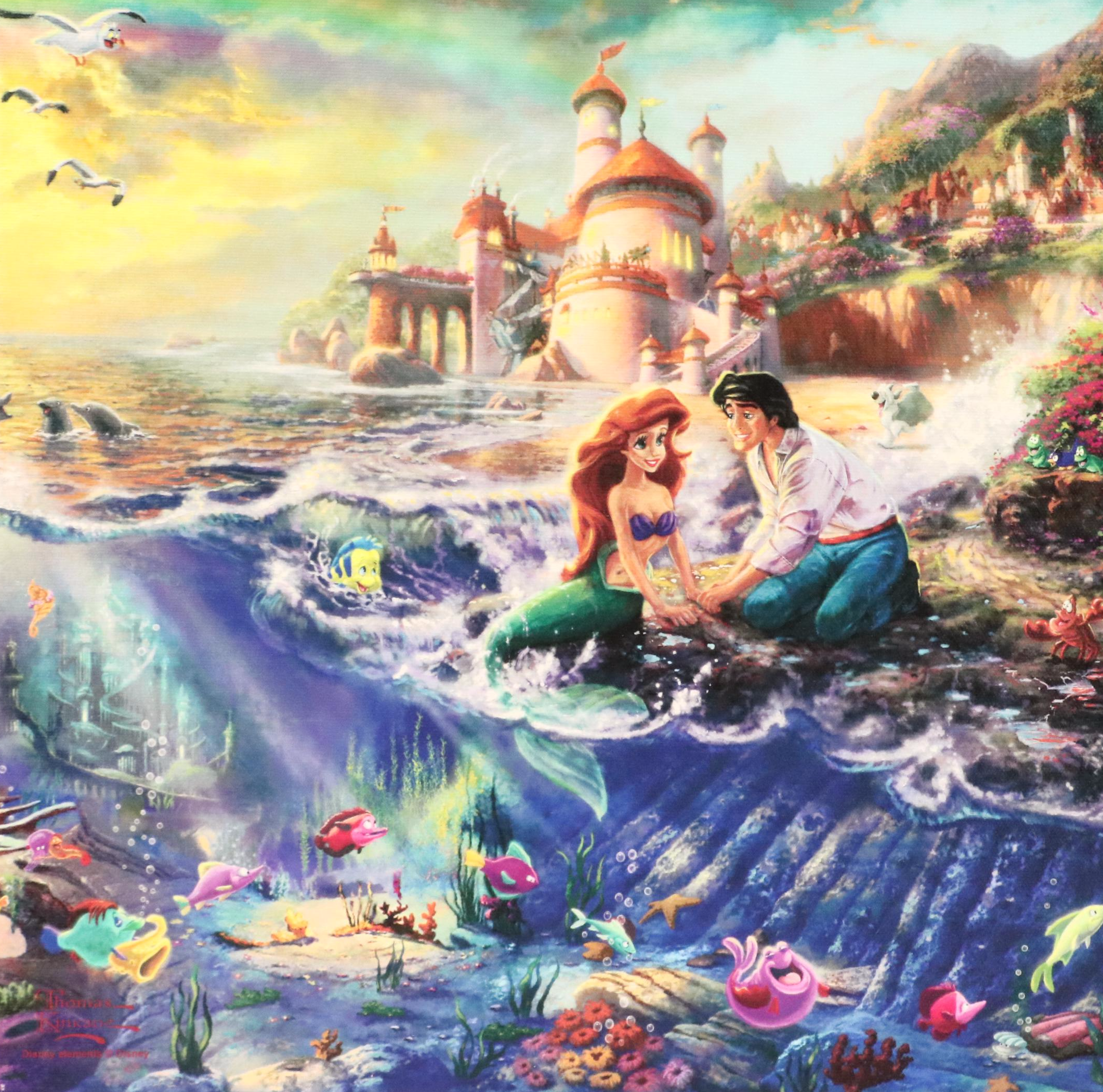Thomas Kinkade Company and Disney Giclées of "The Little Mermaid" and "Tangled"