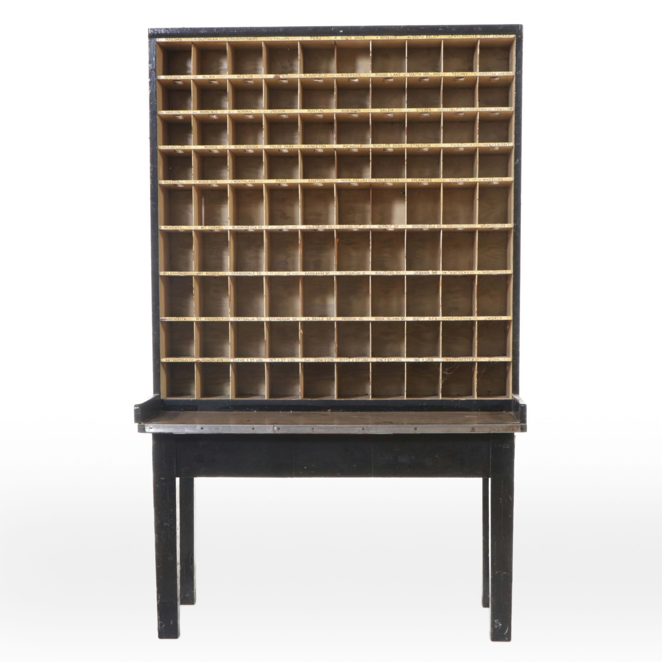 Wood Postal Sorting Cabinet, 20th Century