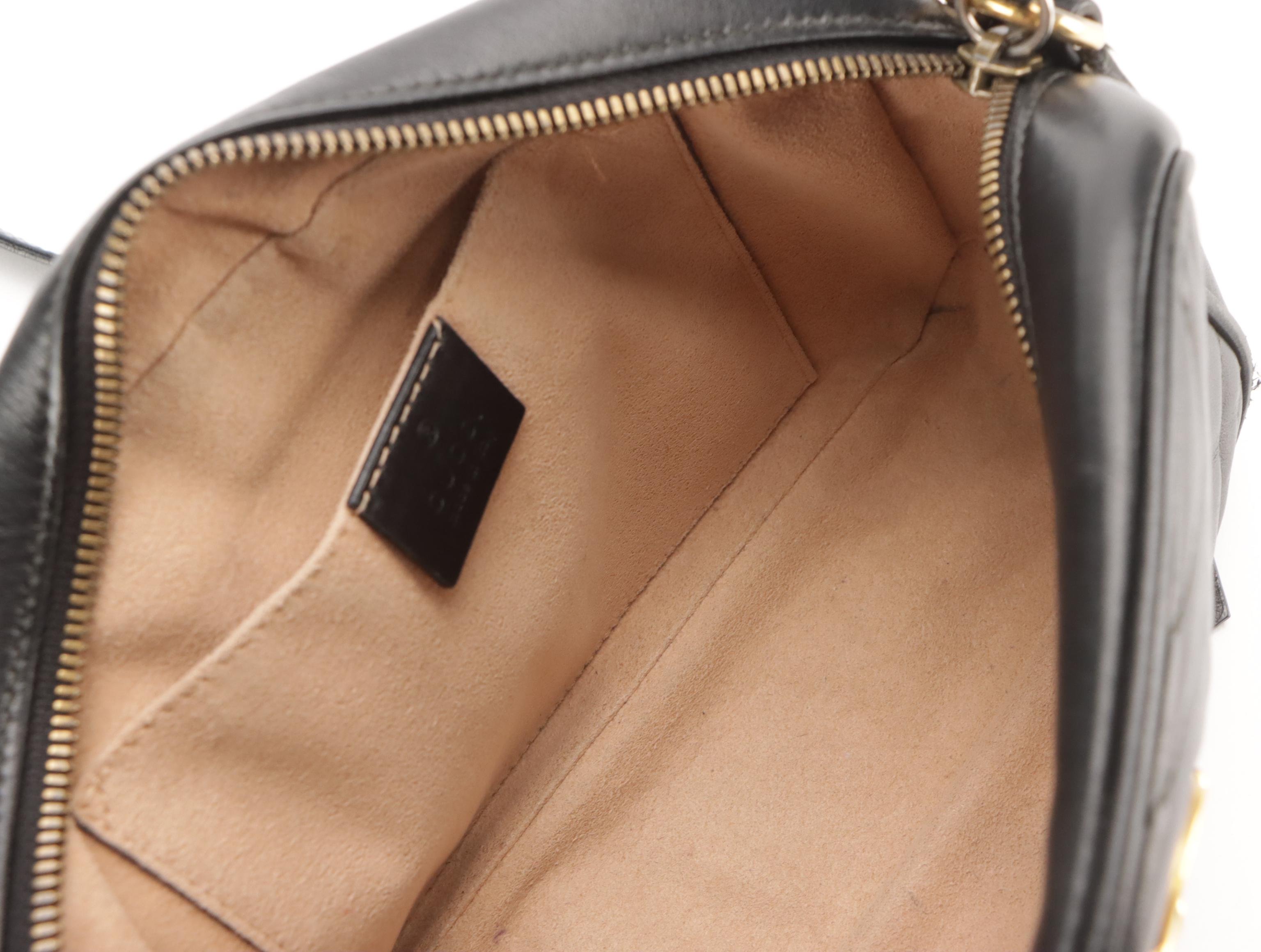 Gucci GG Marmont Crossbody Bag in Black Chevron Matelassé Leather