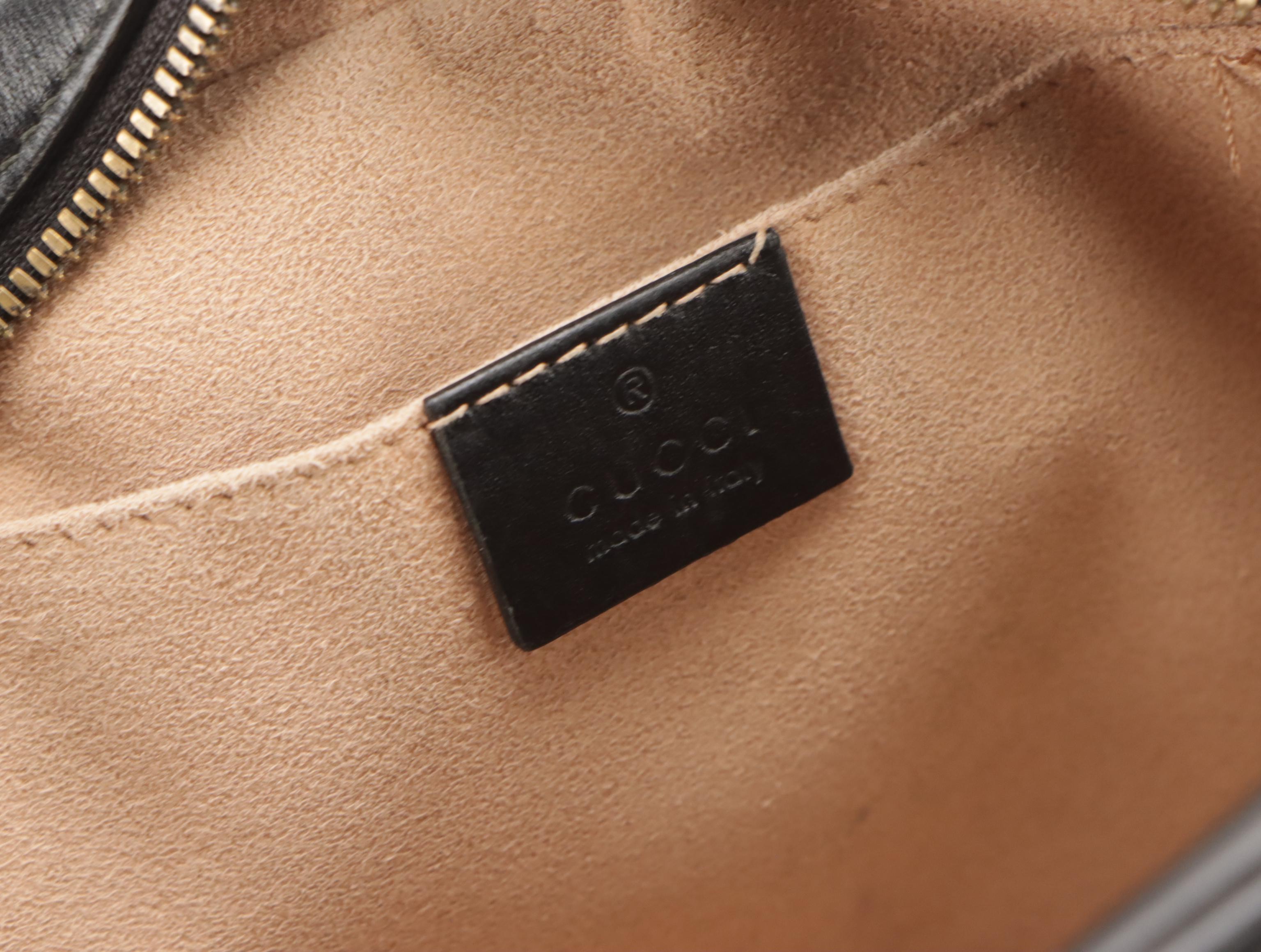 Gucci GG Marmont Crossbody Bag in Black Chevron Matelassé Leather