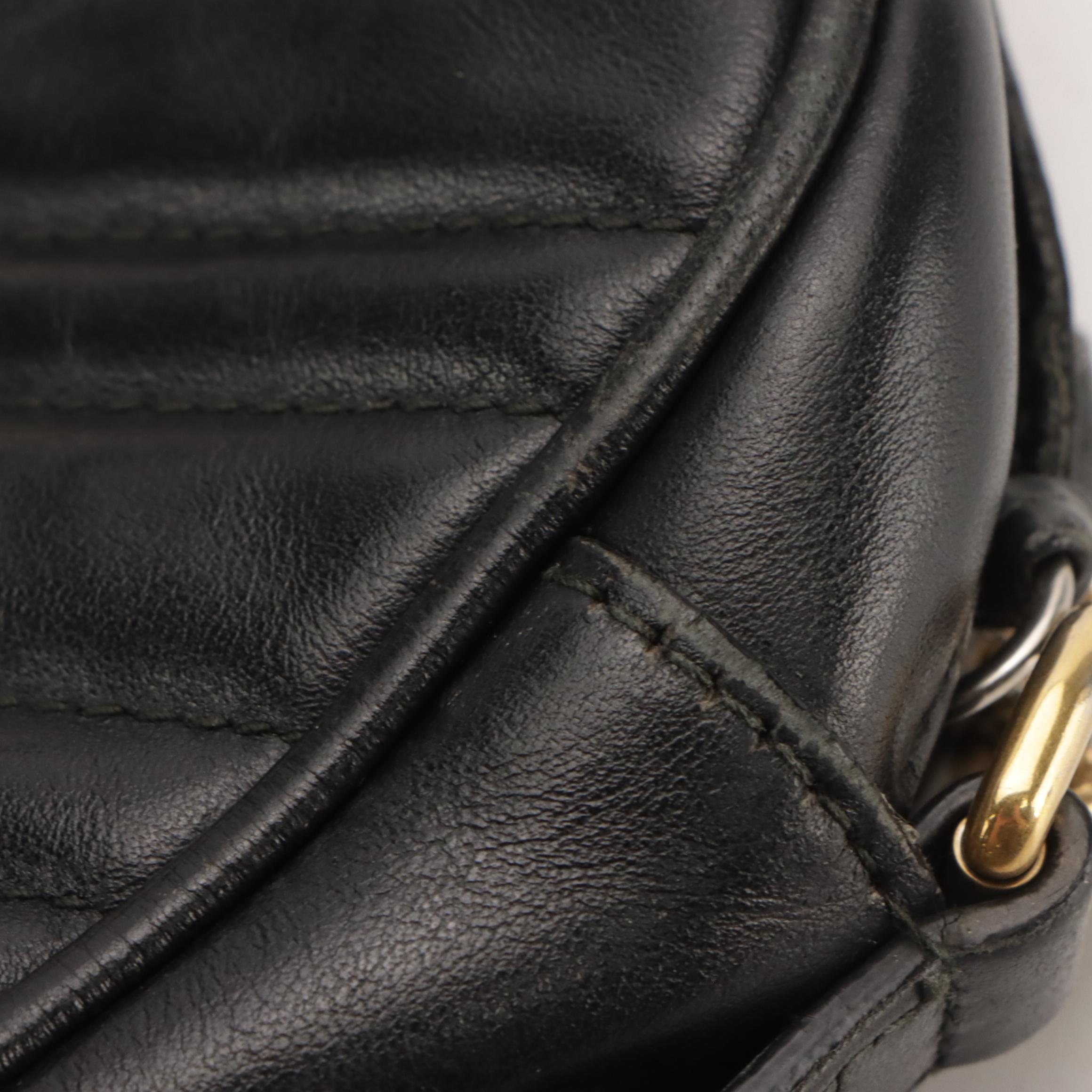 Gucci GG Marmont Crossbody Bag in Black Chevron Matelassé Leather