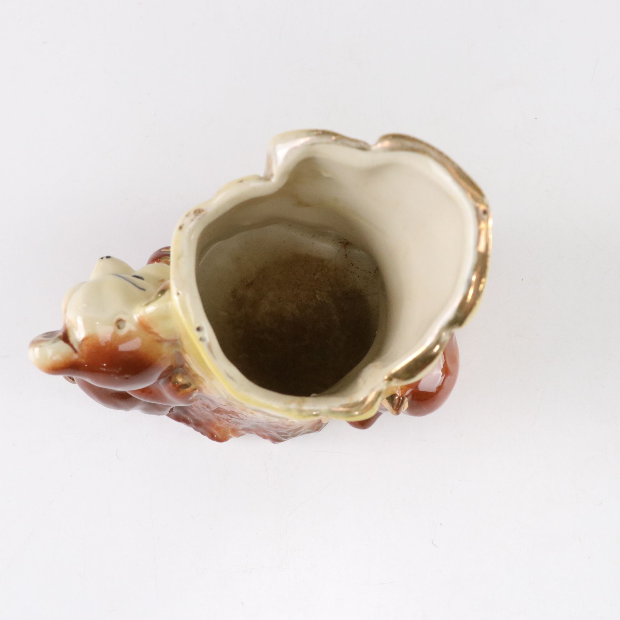 Porcelain Bear Vases with 22K Gold Painted Accents