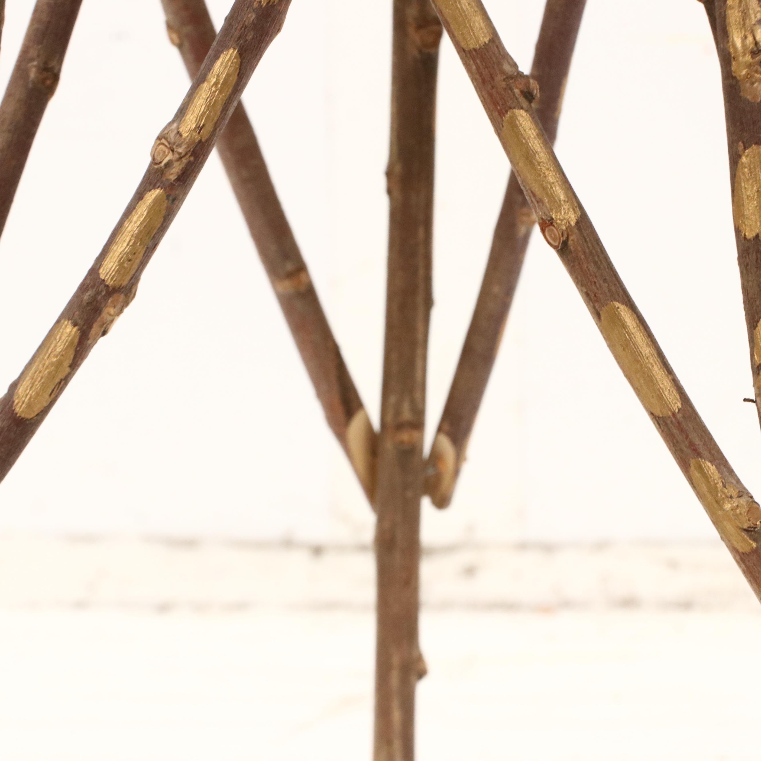 Robert Beaven Folk Art Mixed Media Hat Stand with Chinese Embroidered Baby Hat