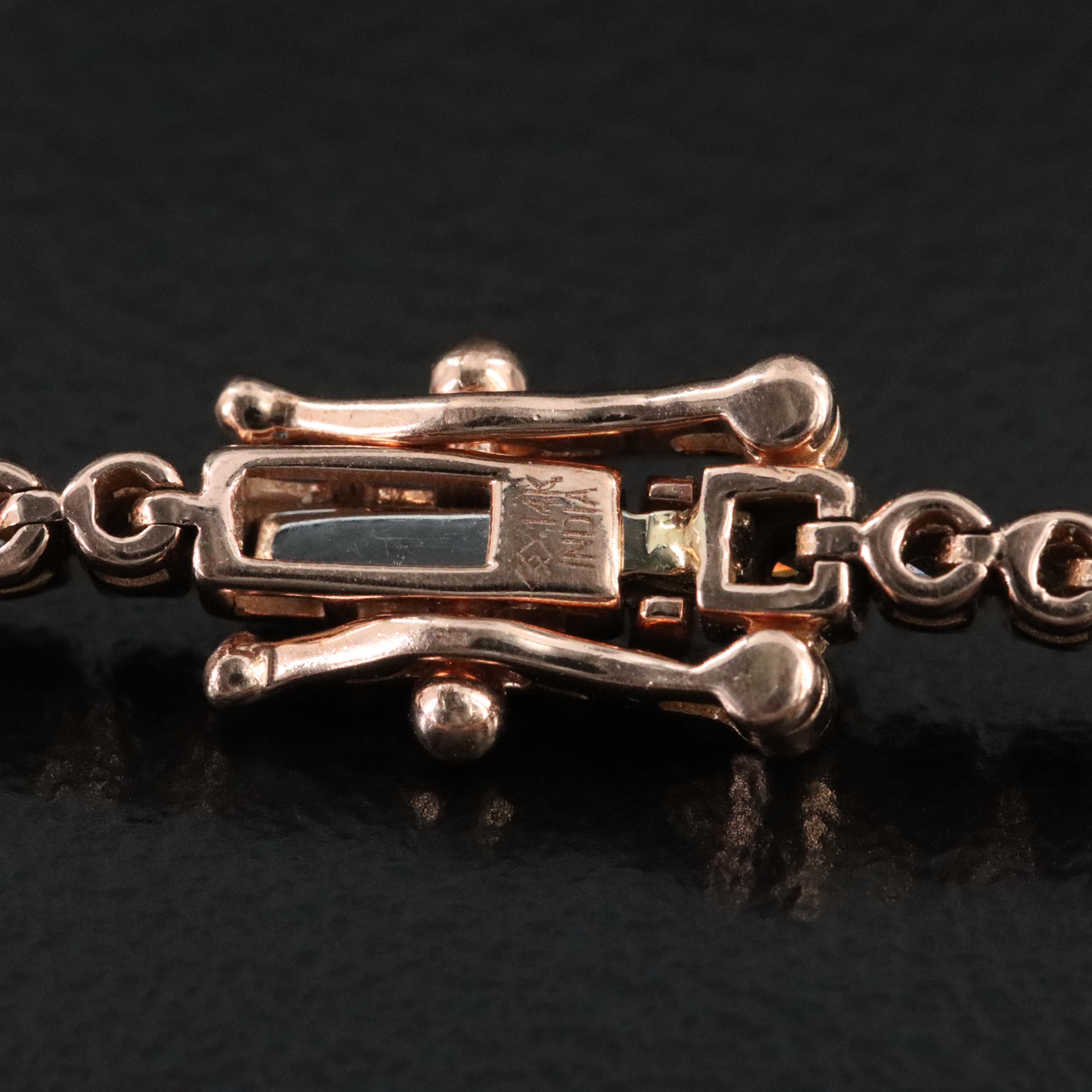 14K Rose Gold 1.00 CTW Fancy Brown Diamond Line Bracelet