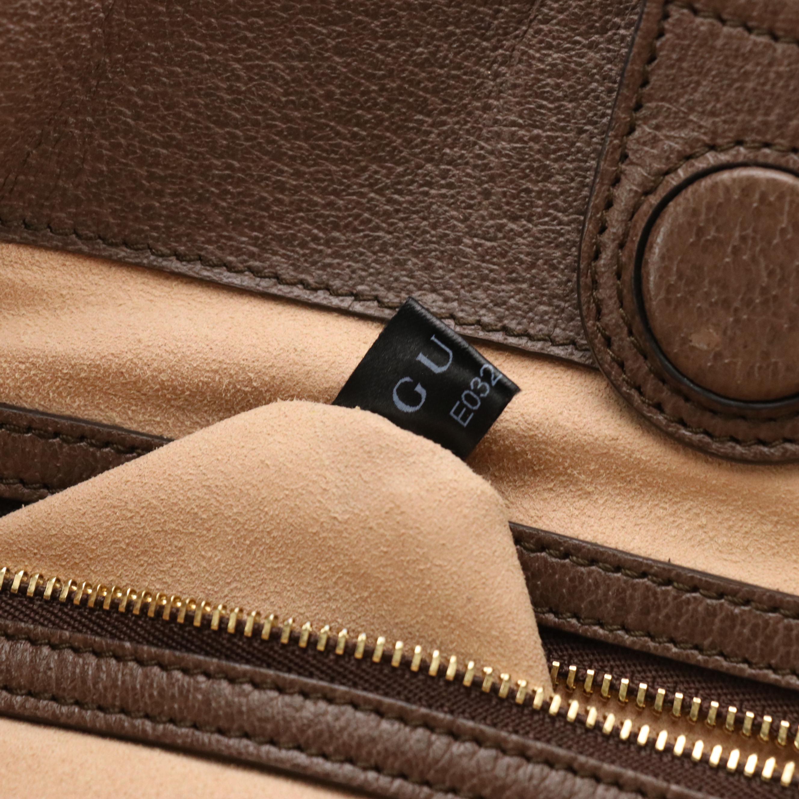 Gucci Ophidia GG Supreme Canvas, Brown Leather and Web Stripe Large Shopper Tote