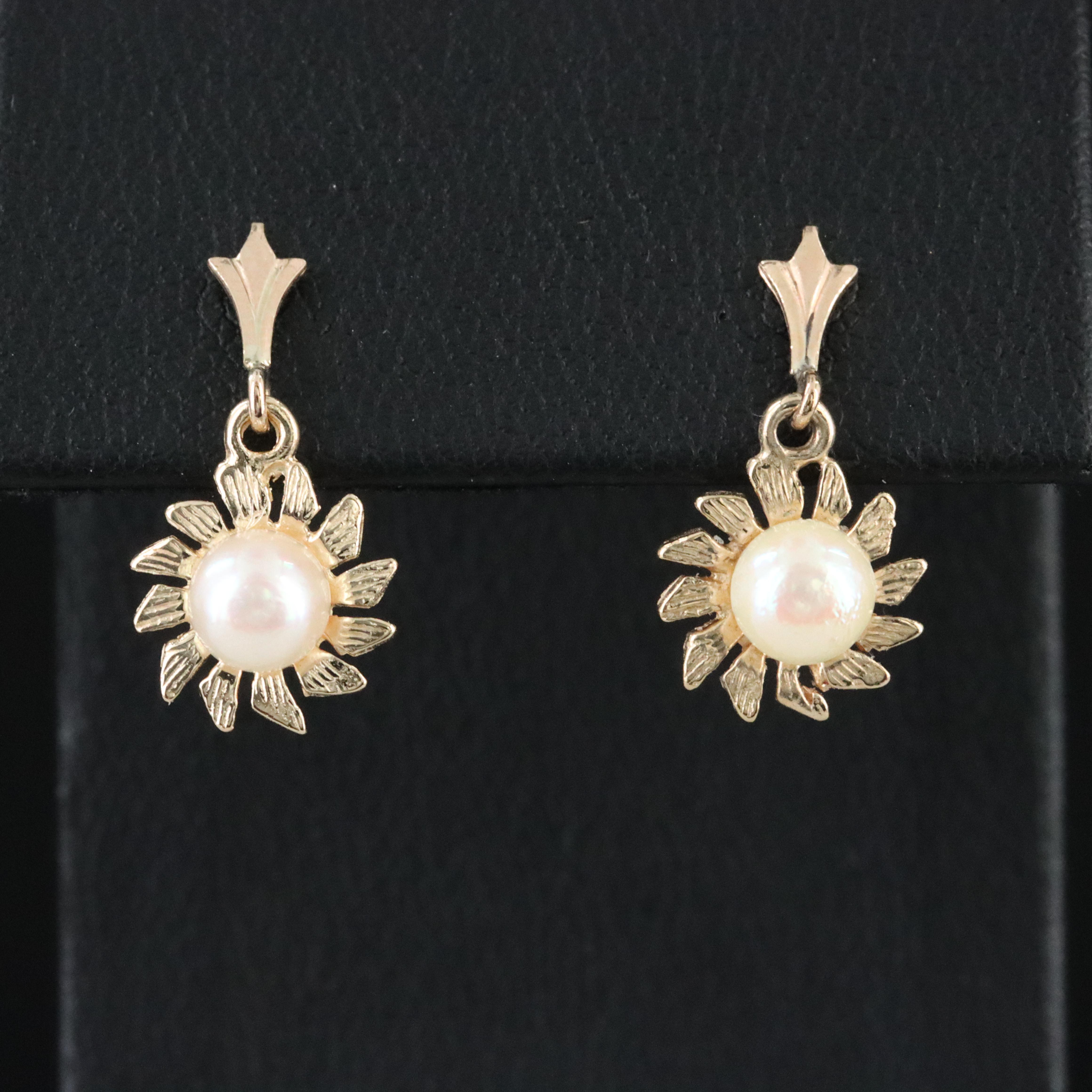 14K Pearl Drop Earrings