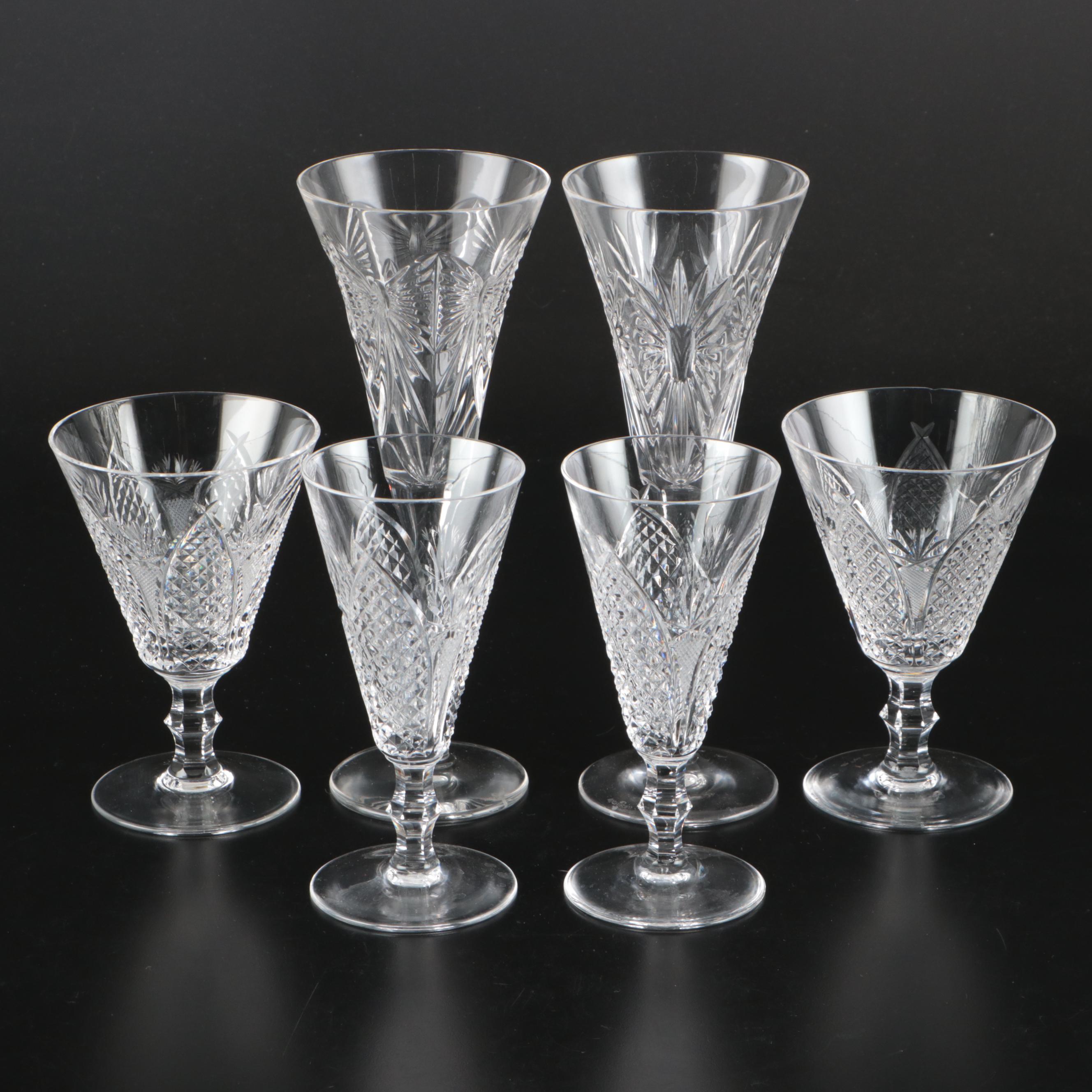 Waterford "Dunmore" Cut Crystal Stemware with Millennium Series Flutes