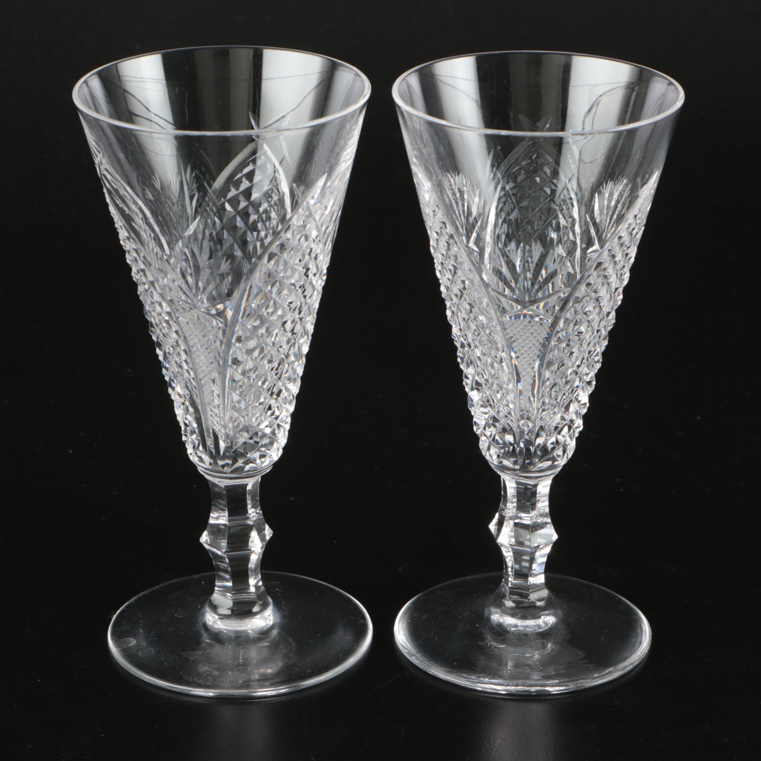 Waterford "Dunmore" Cut Crystal Stemware with Millennium Series Flutes