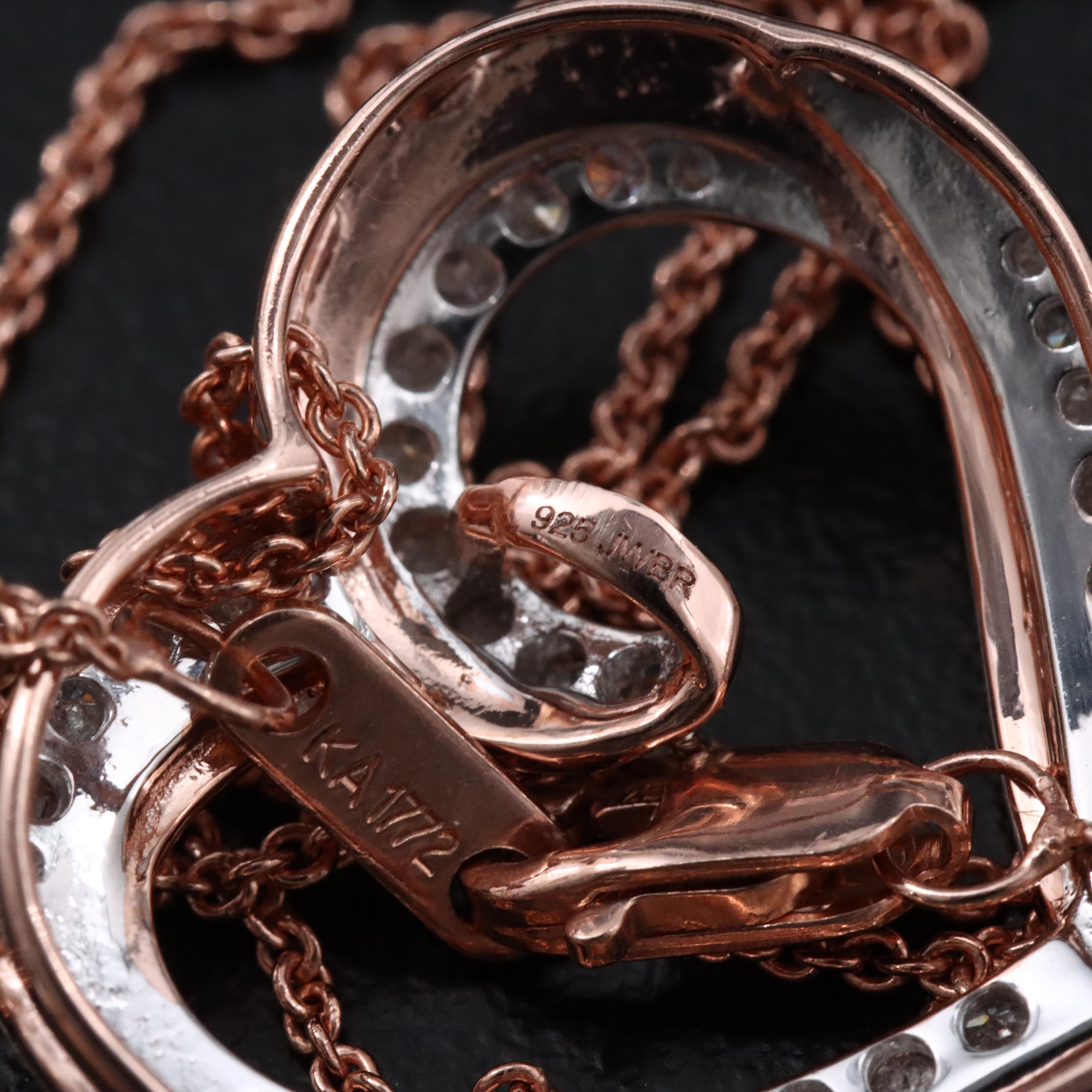 Sterling Diamond Heart Pendant Necklace