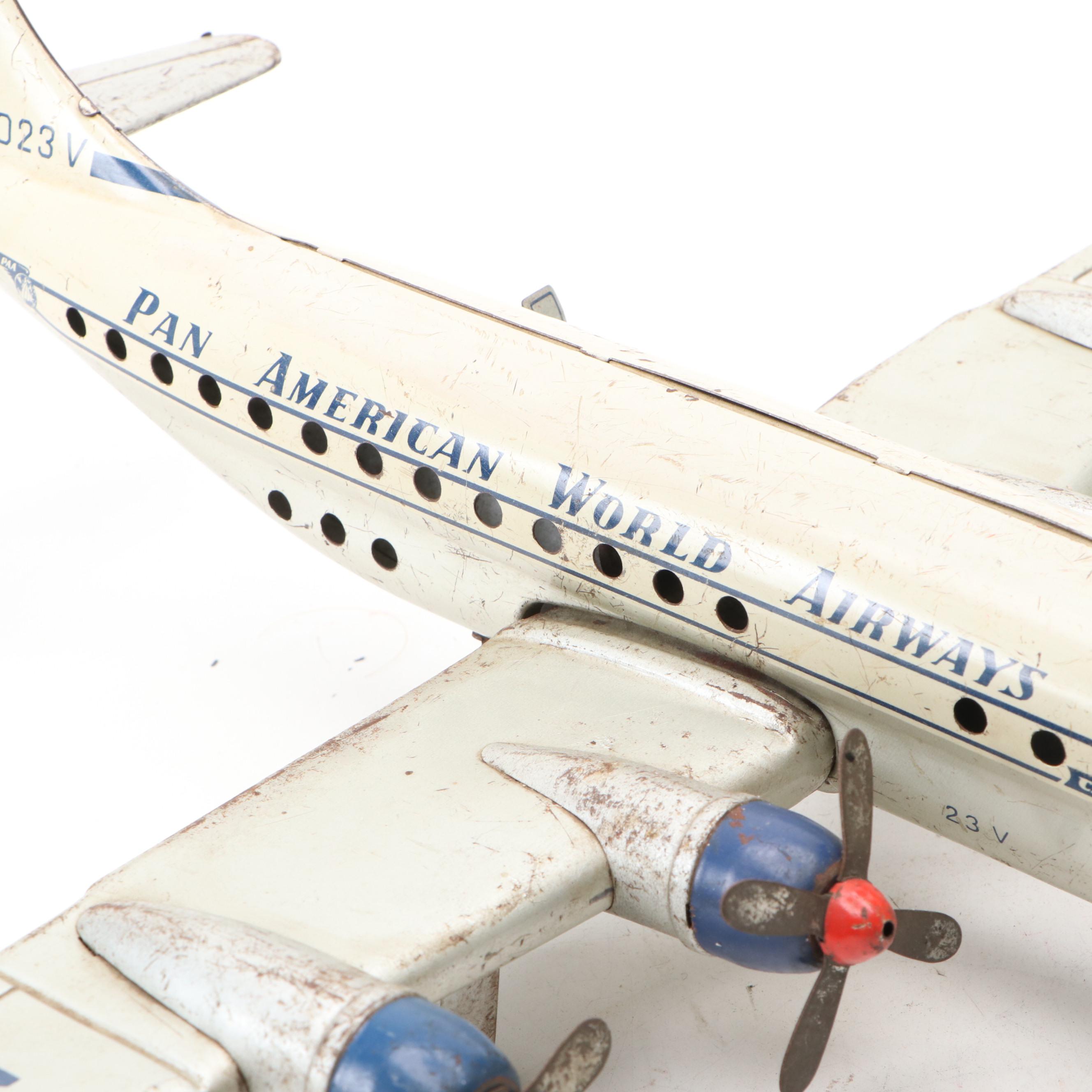 Gama Pan American Boeing 377 Stratocruiser Toy Airplane, Mid-20th Century