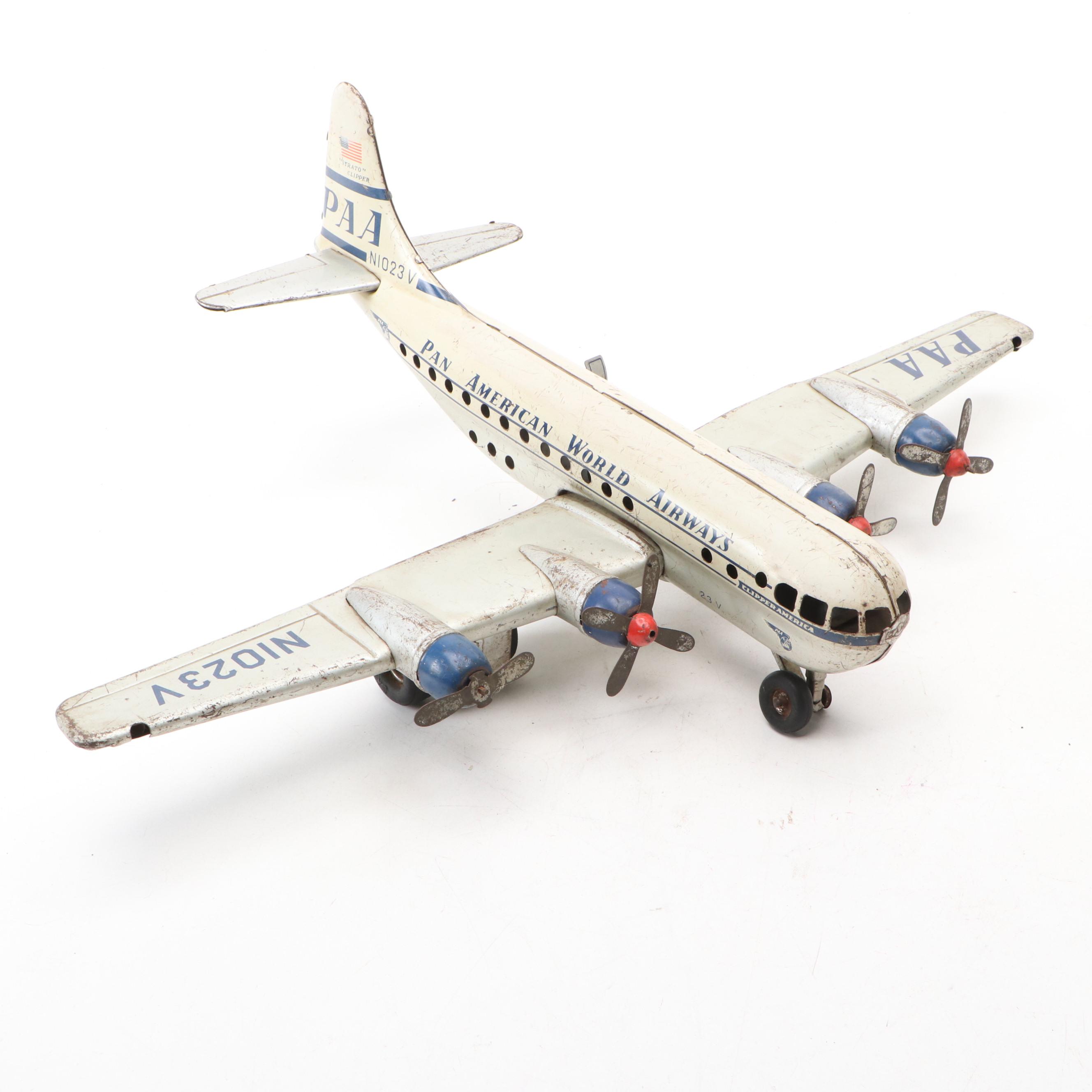 Gama Pan American Boeing 377 Stratocruiser Toy Airplane, Mid-20th Century