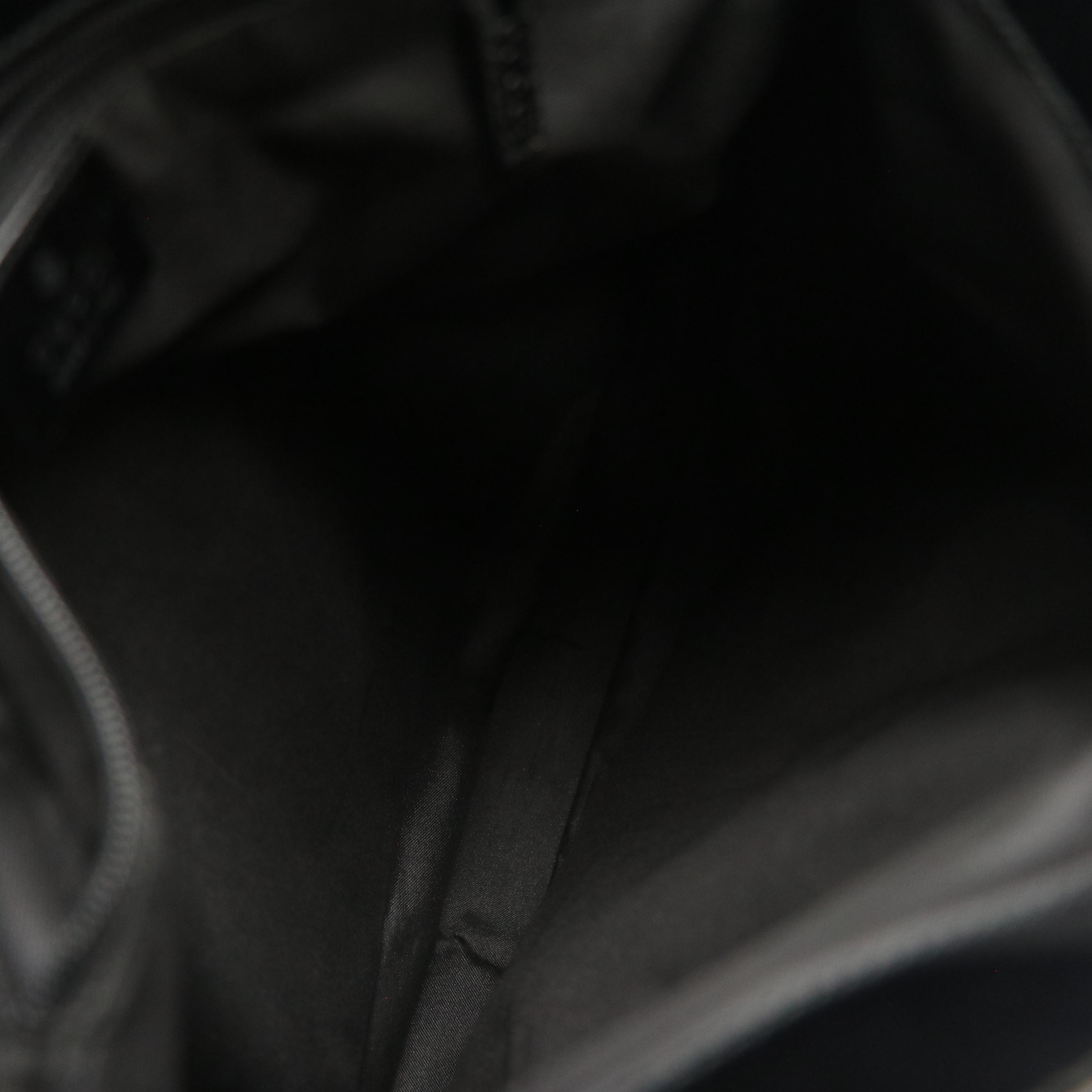 Gucci Black GG Nylon Jacquard Two-Way Shoulder Bag with Glazed Leather Trim