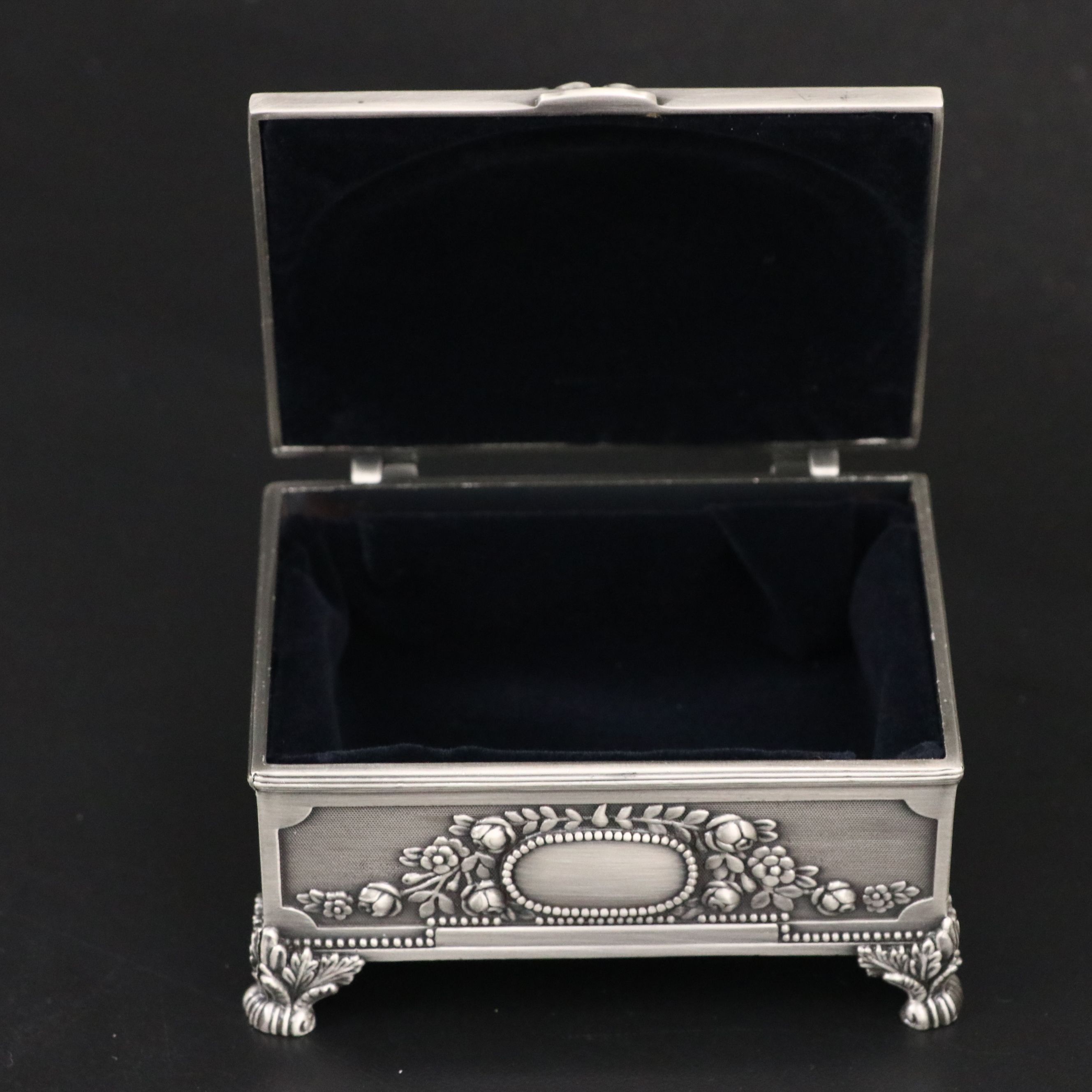 Victorian Style Oval and Other Metal Jewelry Boxes
