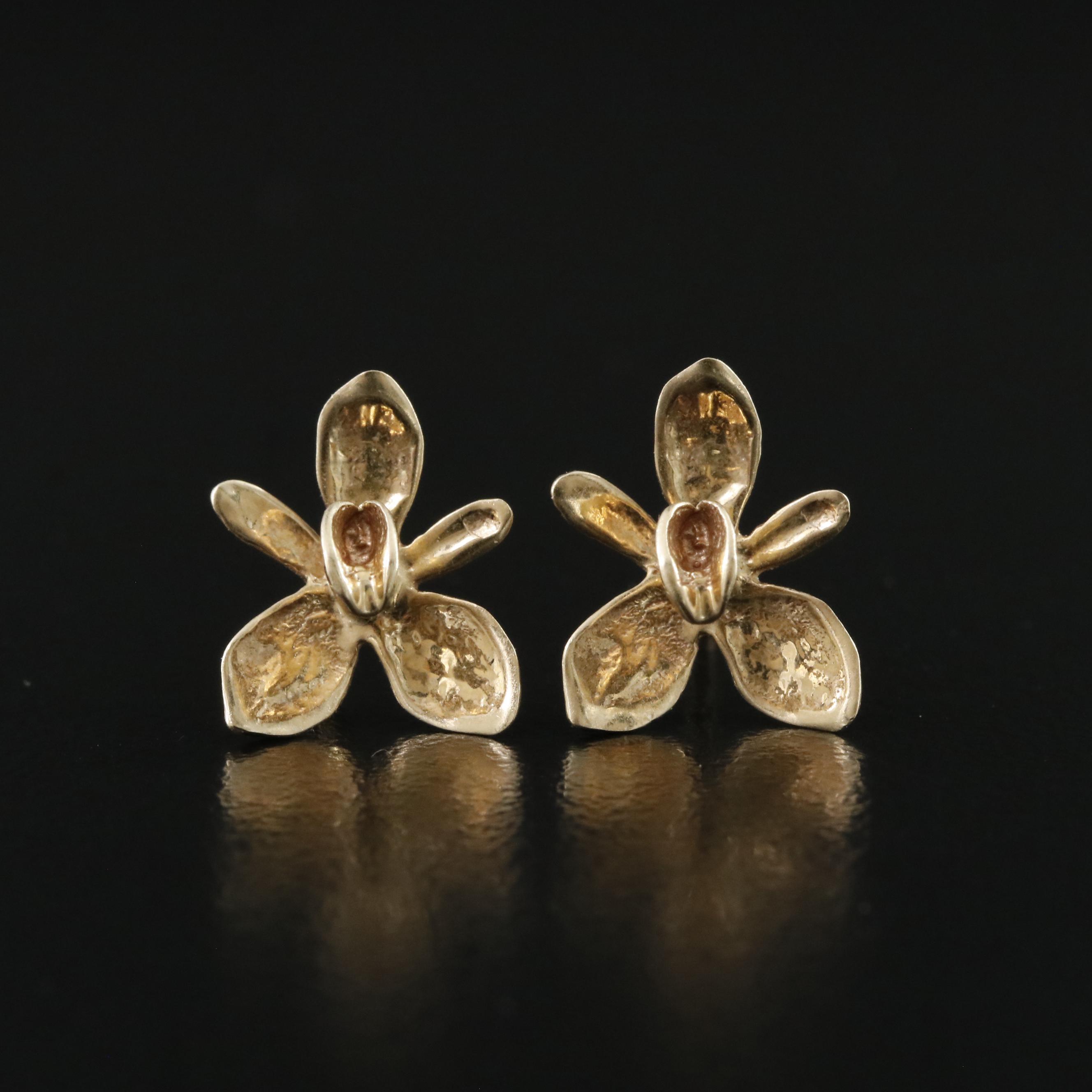 14K Flower Stud Earrings