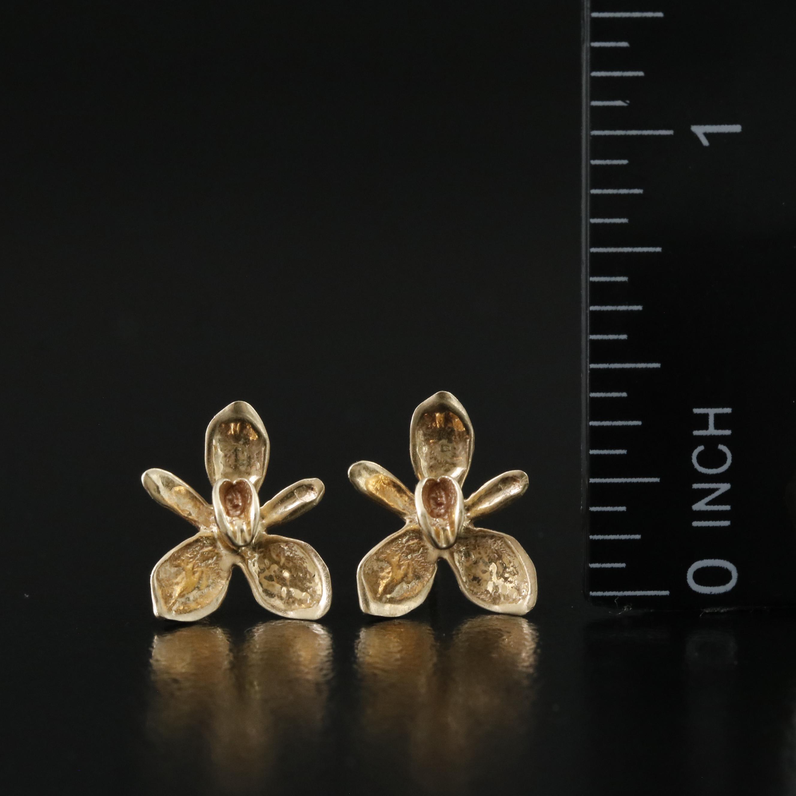 14K Flower Stud Earrings