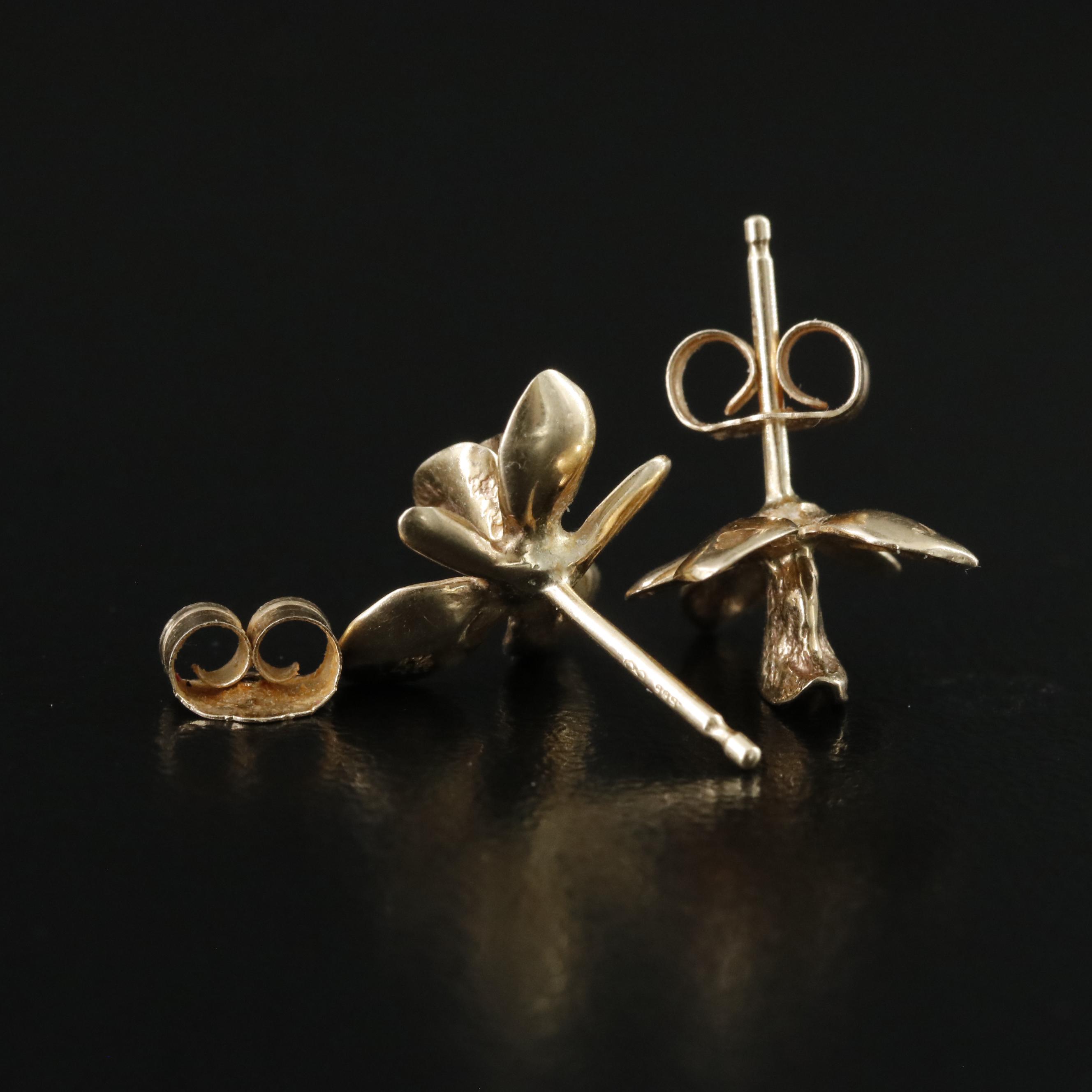 14K Flower Stud Earrings