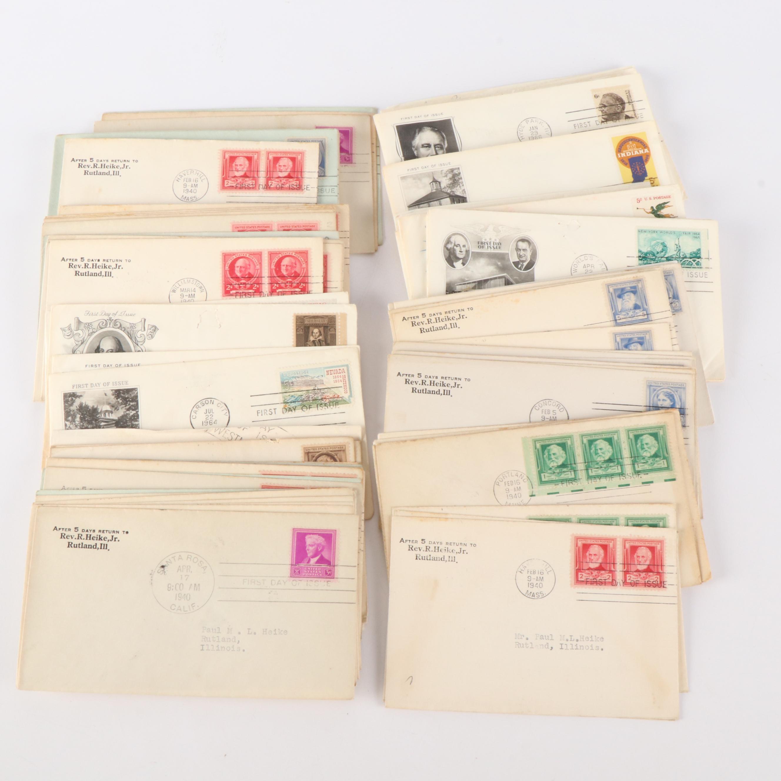 Large Group of Vintage First Day Covers, U.S. and Canada