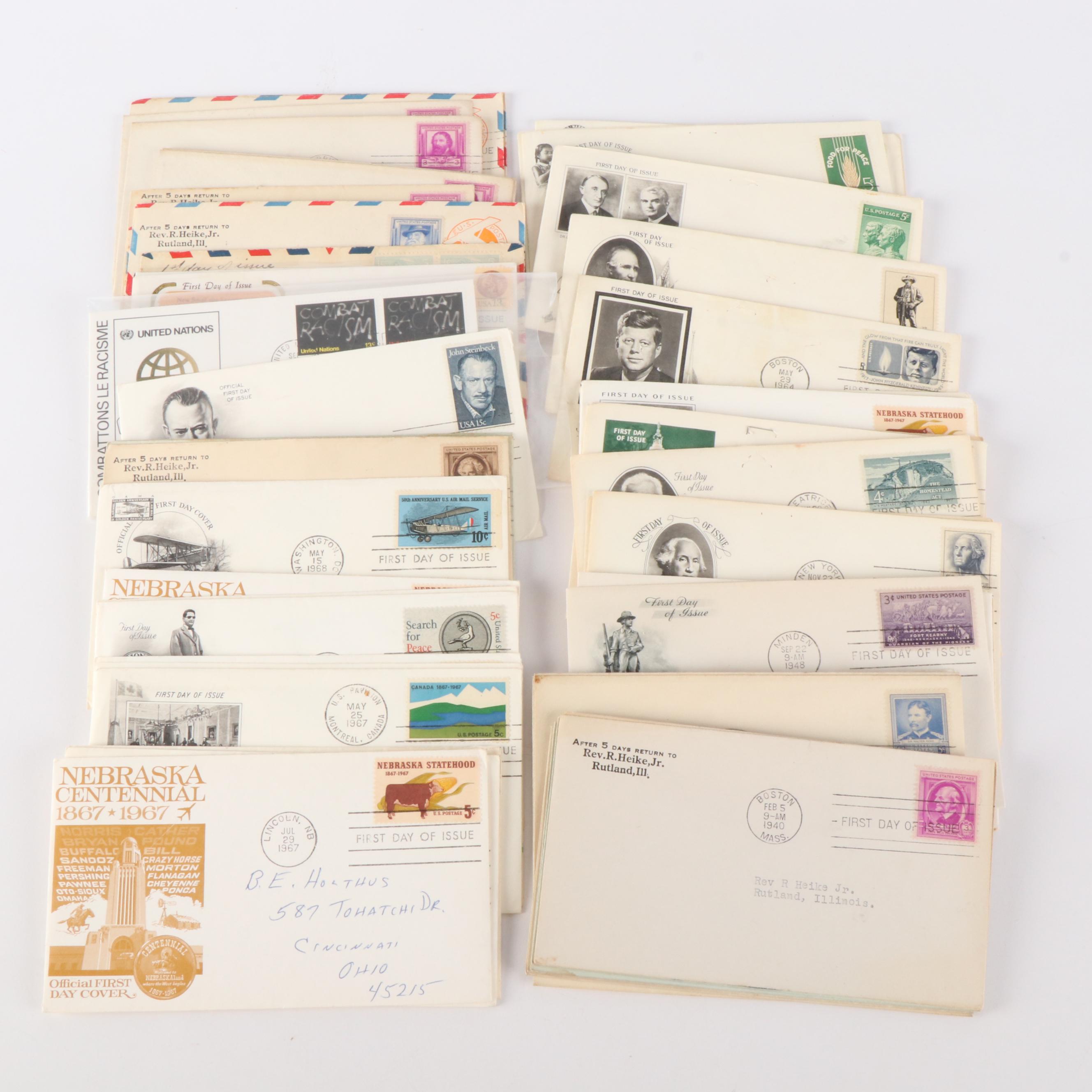 Large Group of Vintage First Day Covers, U.S. and Canada