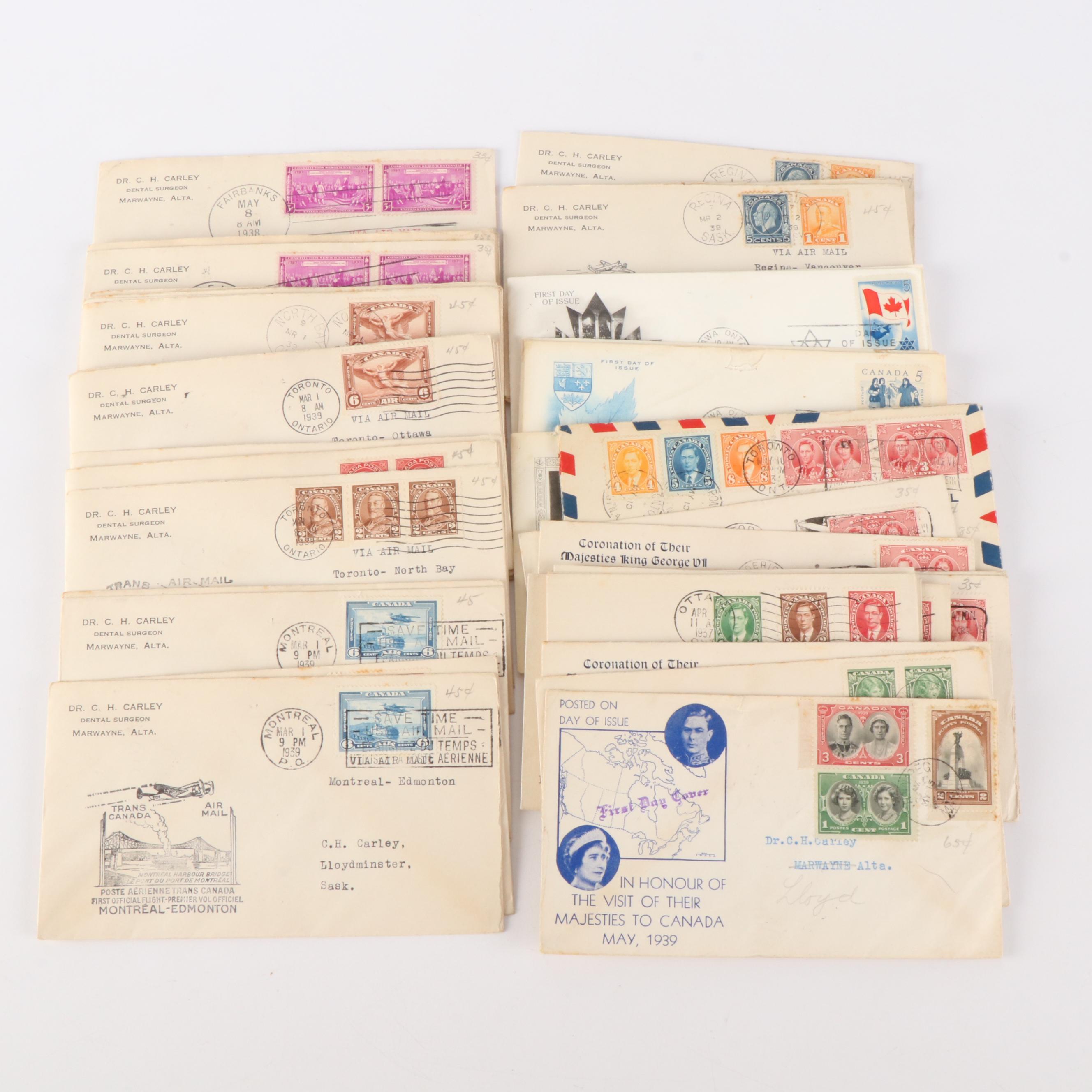 Large Group of Vintage First Day Covers, U.S. and Canada