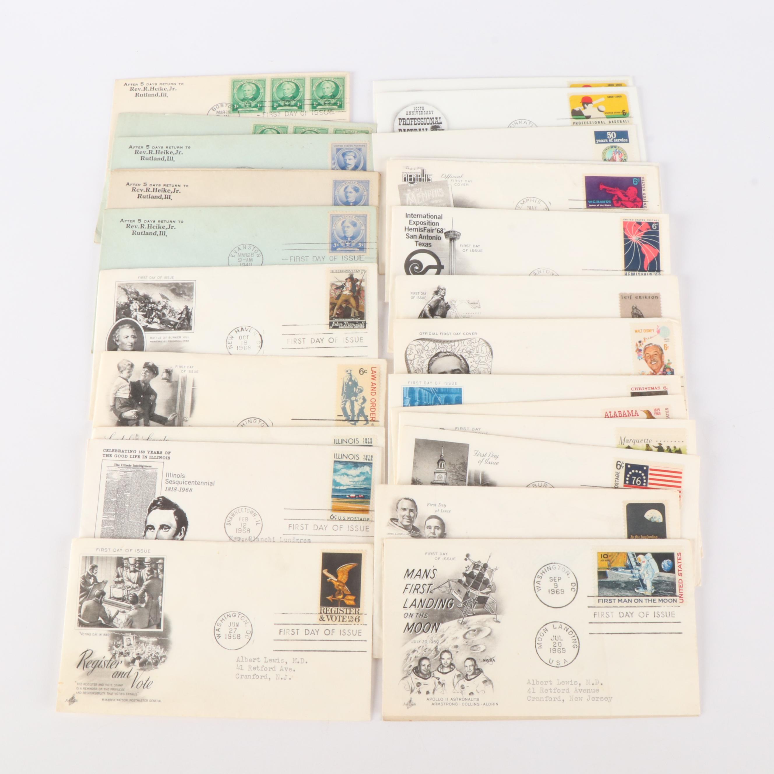 Large Group of Vintage First Day Covers, U.S. and Canada