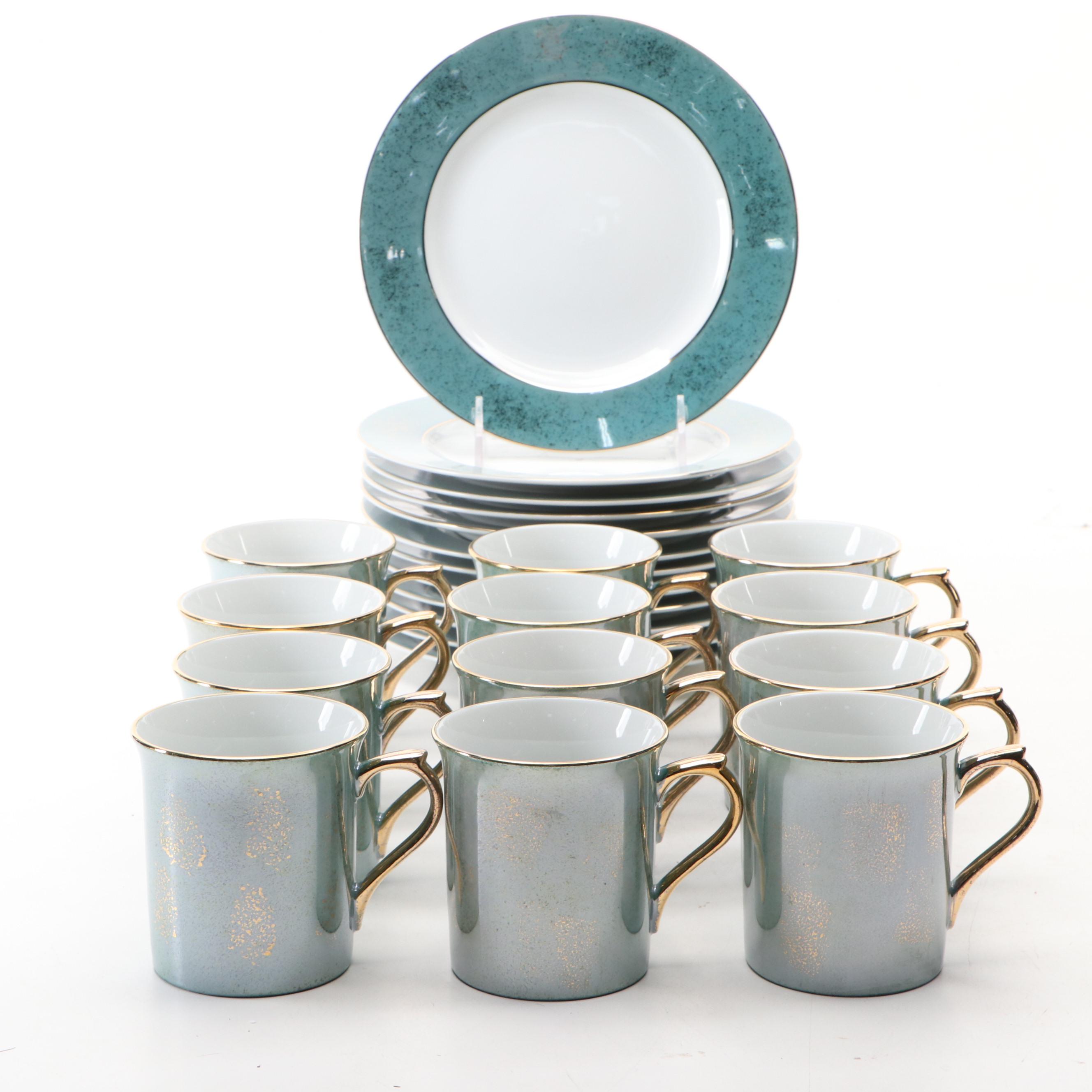 Pottery Barn Porcelain Plates and Mugs