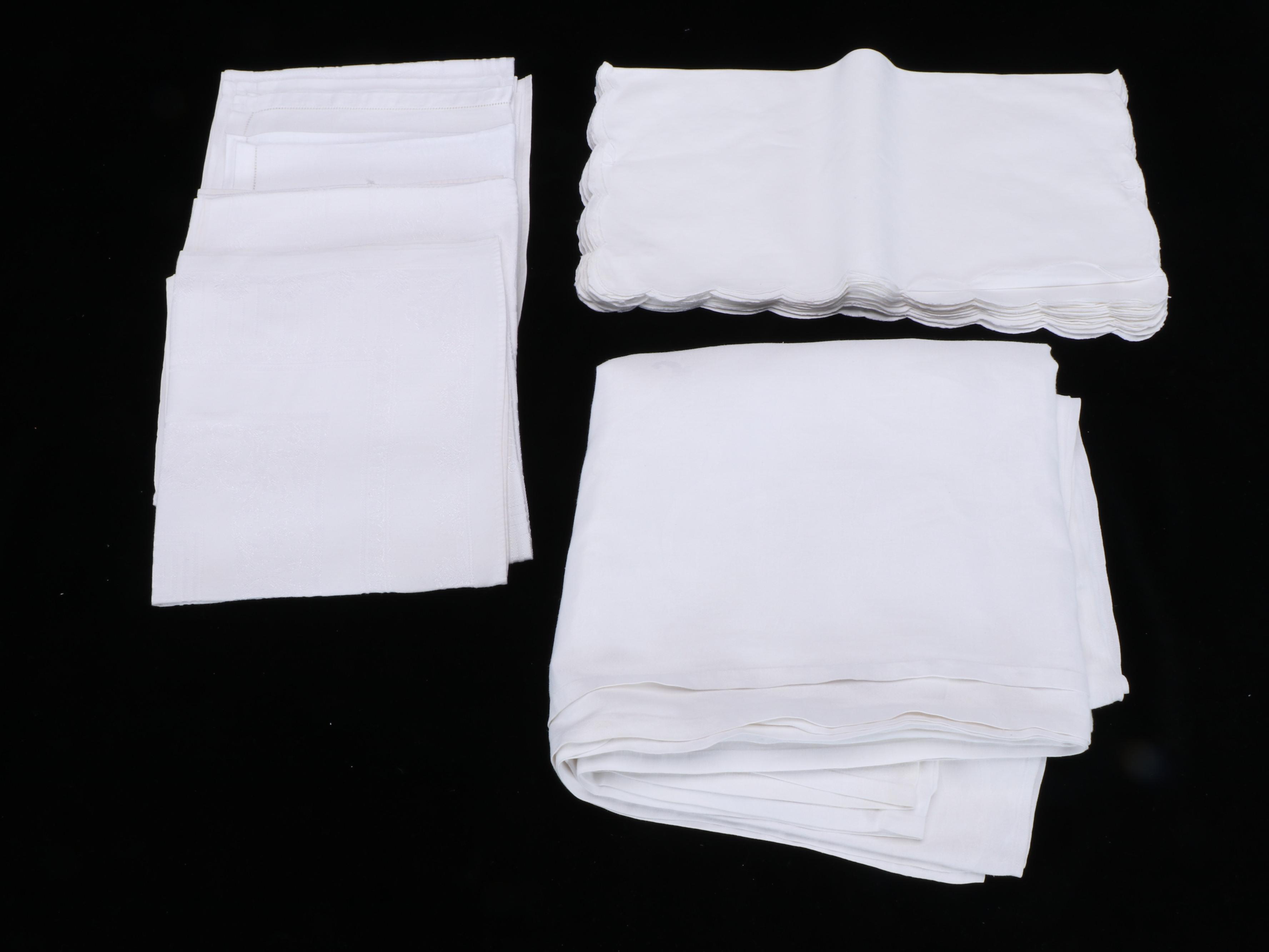 White, Floral and Other Table Linens