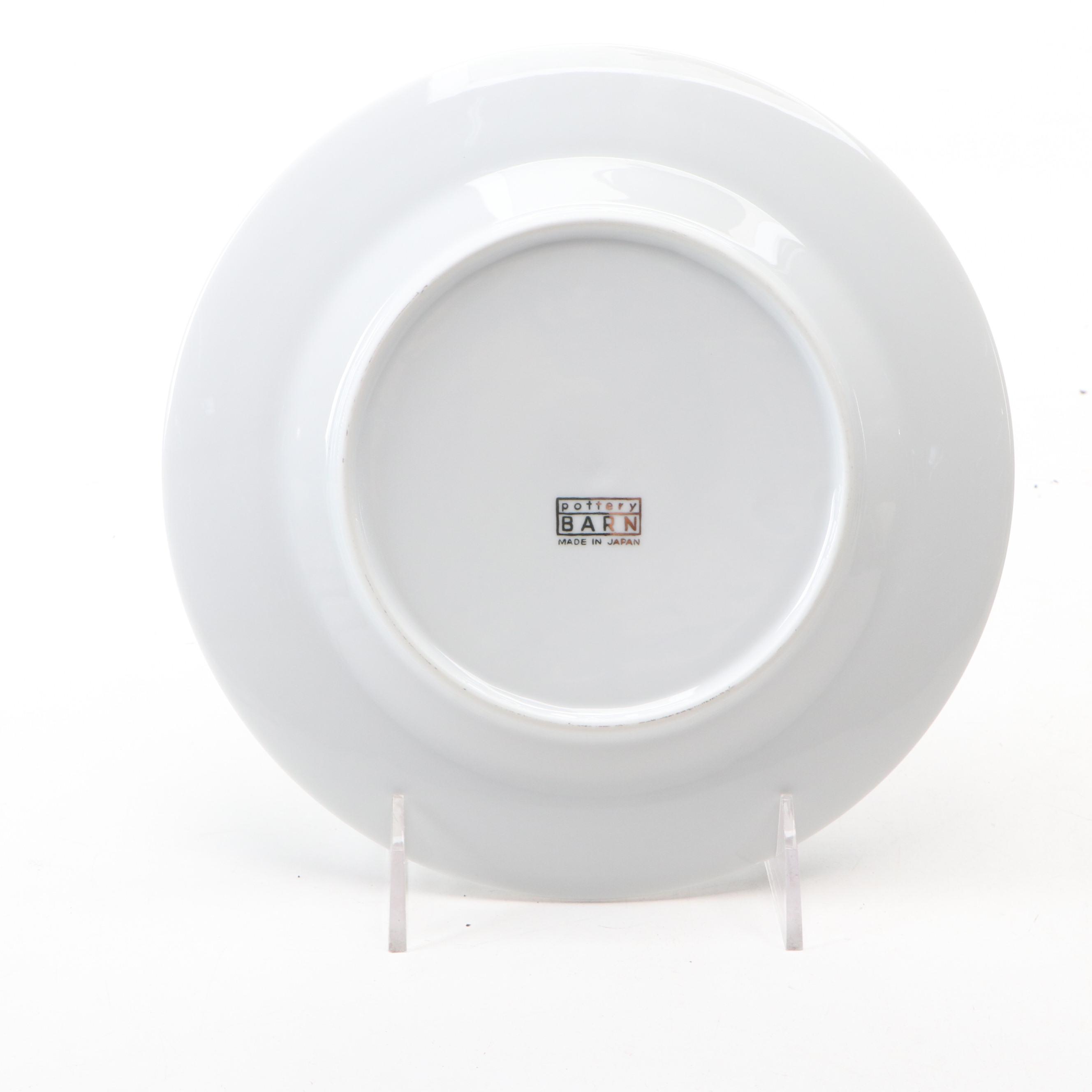 Pottery Barn Porcelain Plates and Mugs