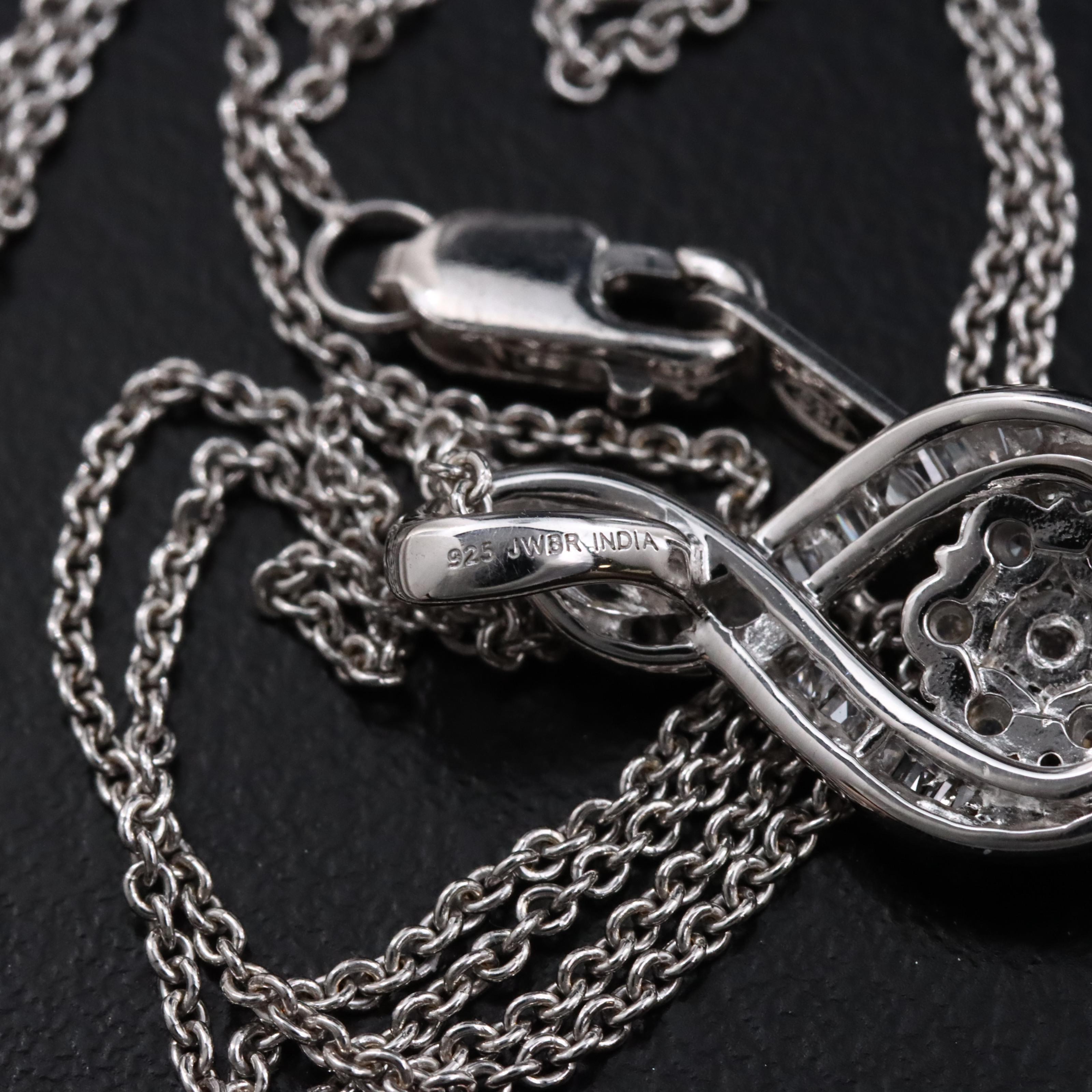 Sterling Diamond Pendant Necklace