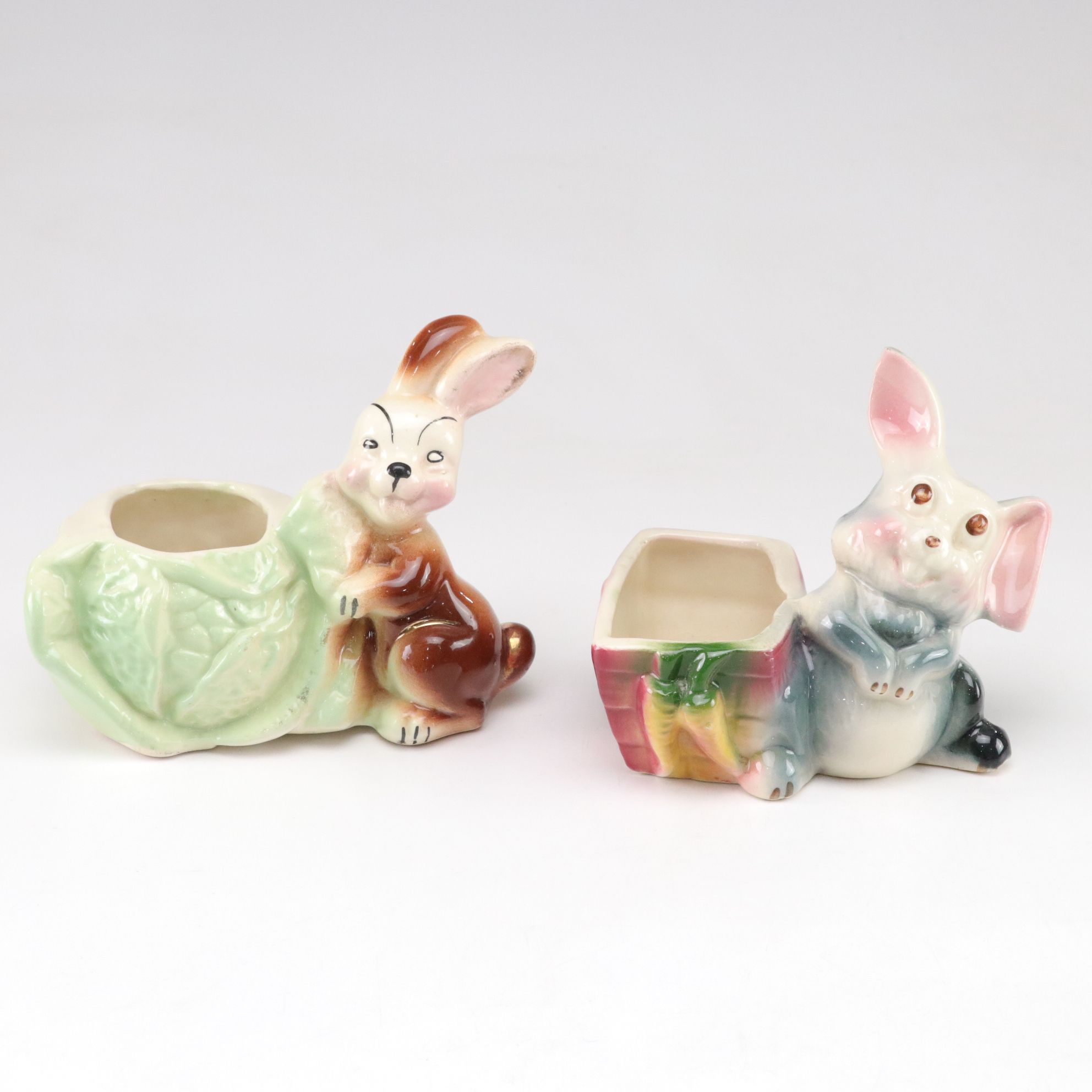 Disney's "Thumper" Porcelain Vase & Other Hand-Painted Bunny Planters