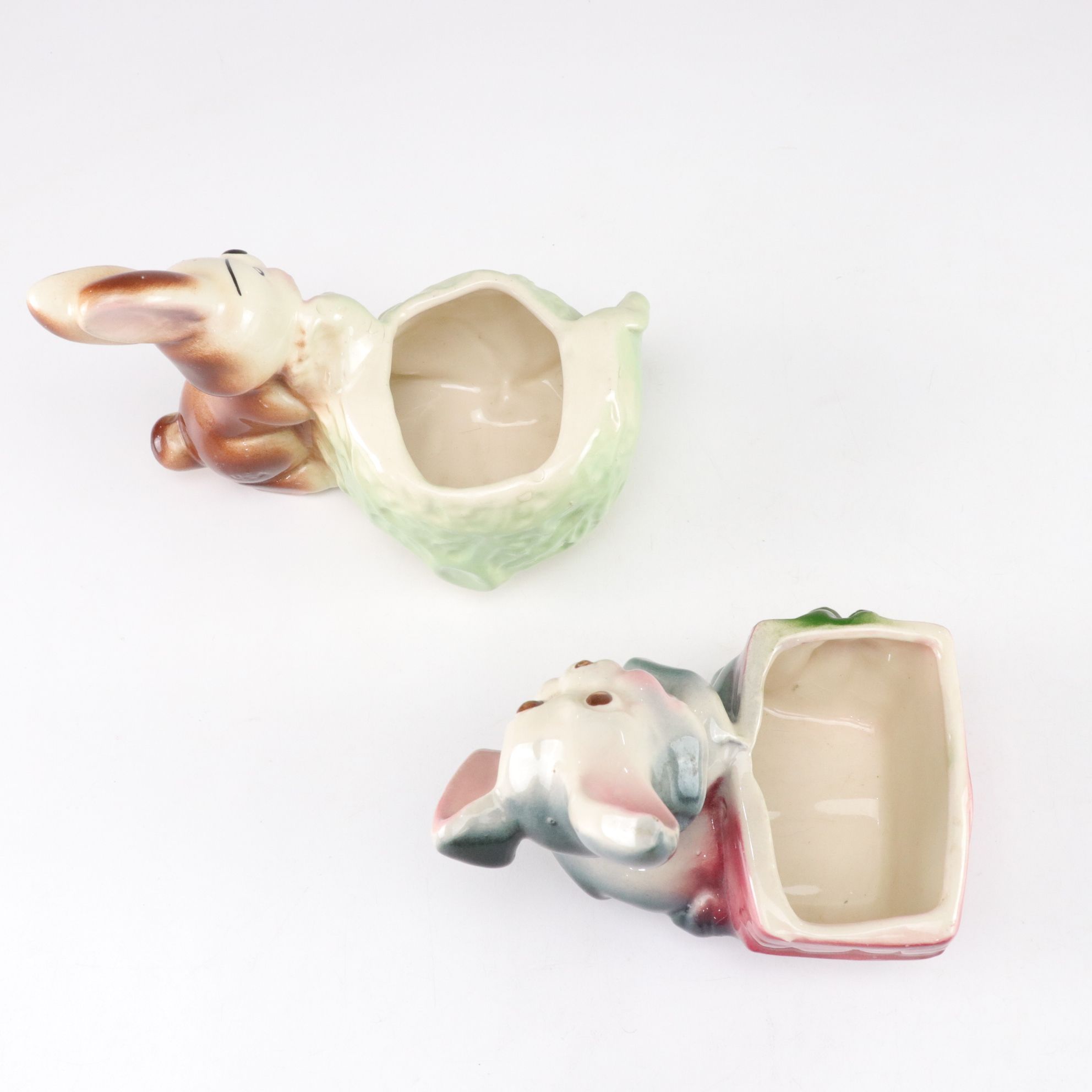 Disney's "Thumper" Porcelain Vase & Other Hand-Painted Bunny Planters