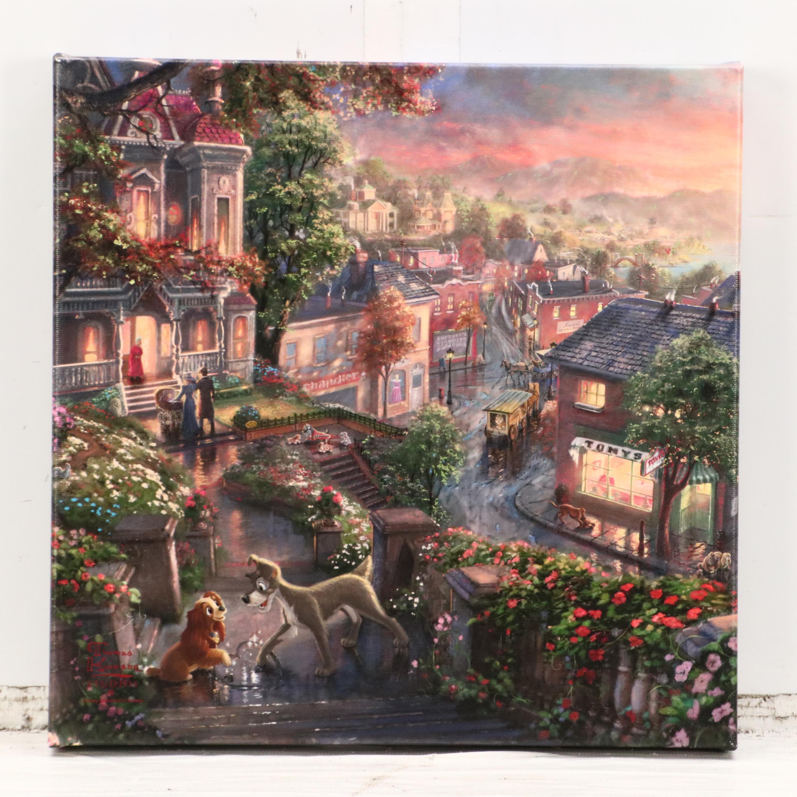 Thomas Kinkade Co. and Disney Giclées of "Peter Pan" and "Lady and the Tramp"