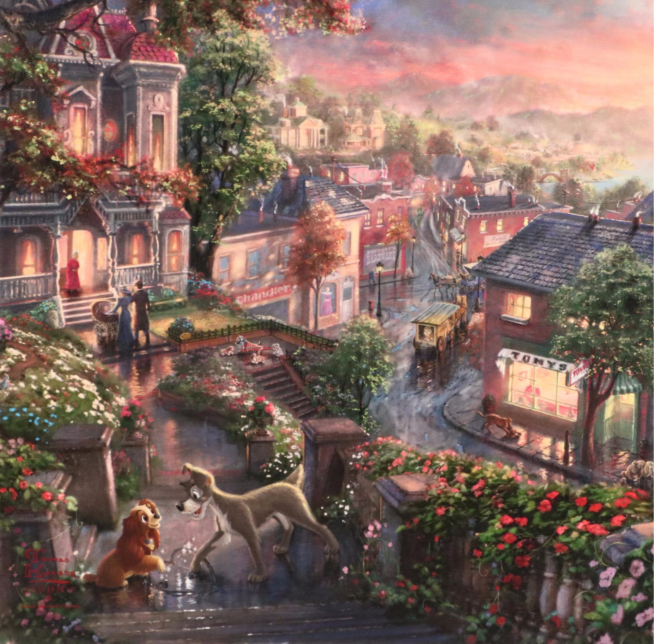 Thomas Kinkade Co. and Disney Giclées of "Peter Pan" and "Lady and the Tramp"