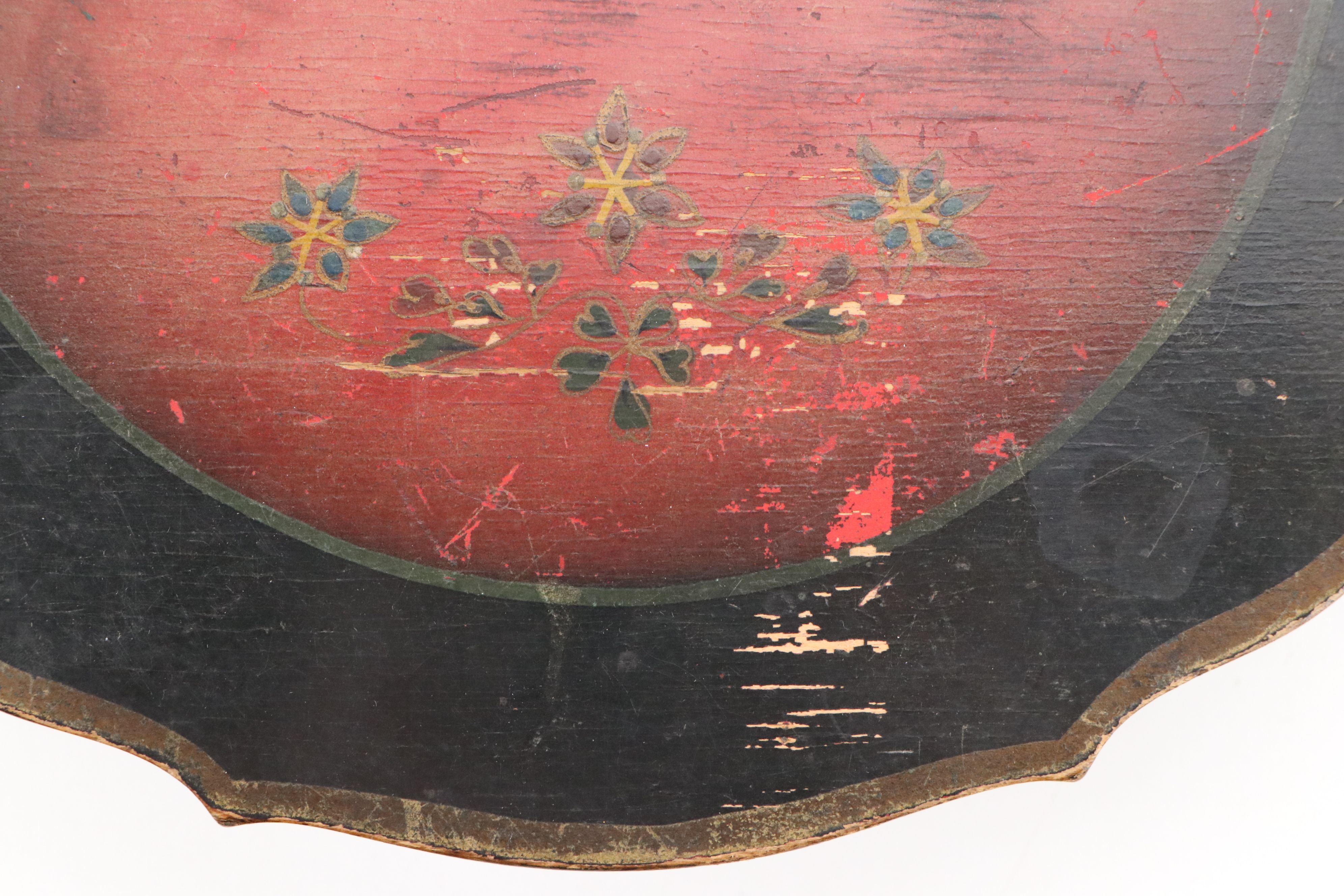 Hand-Painted Swinging Lid Handled Wood Box