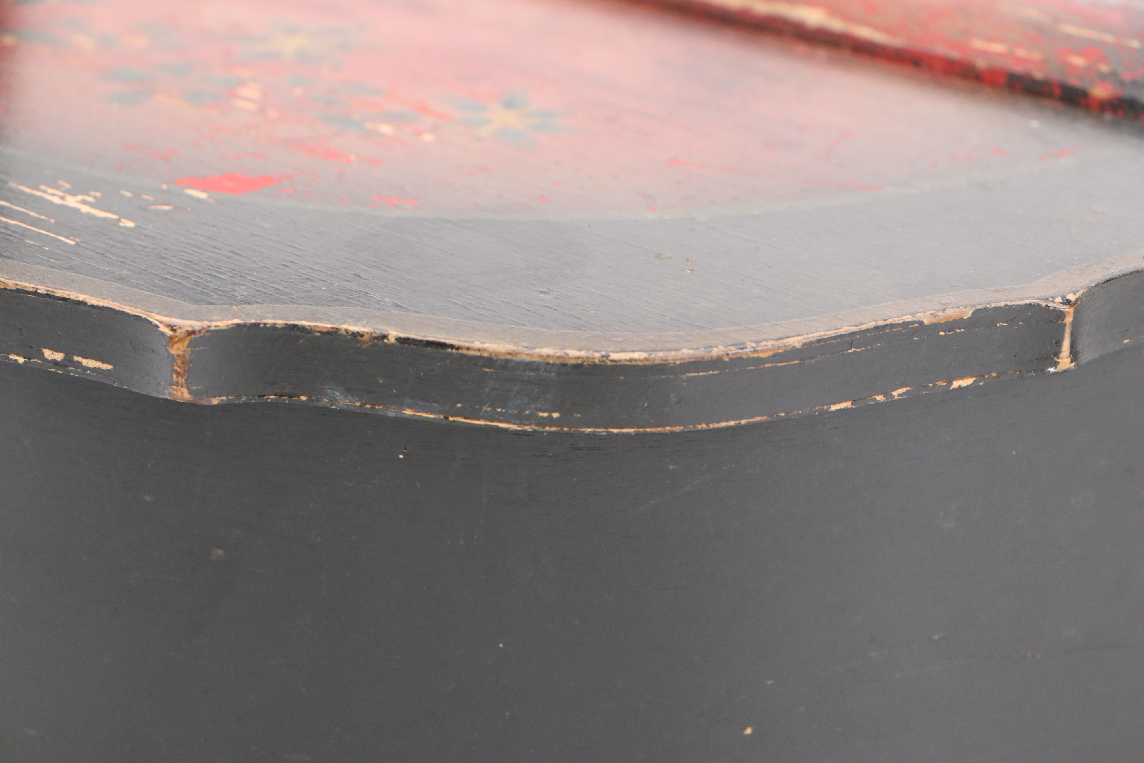 Hand-Painted Swinging Lid Handled Wood Box