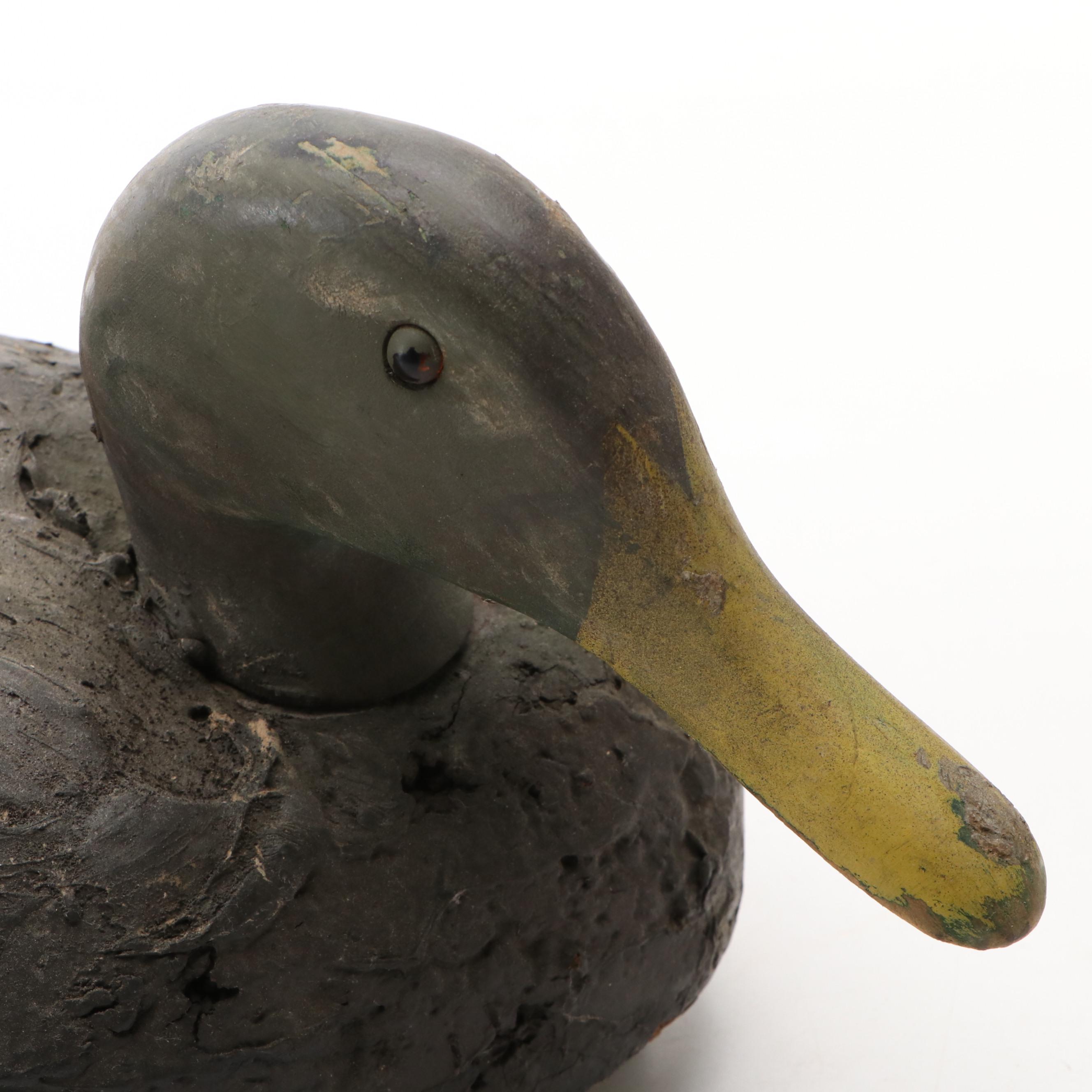 Carved and Painted Cork Duck Decoy, Antique