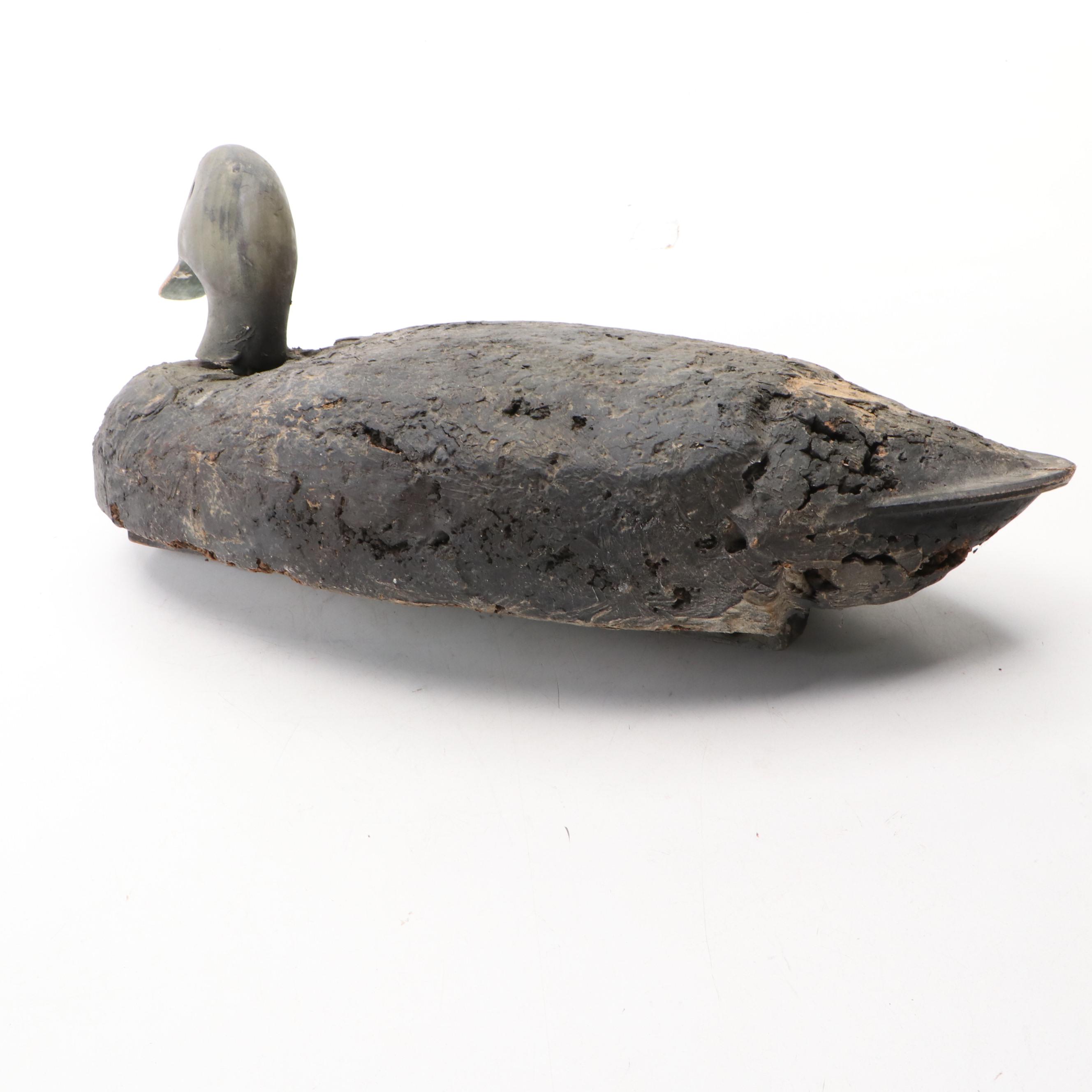 Carved and Painted Cork Duck Decoy, Antique