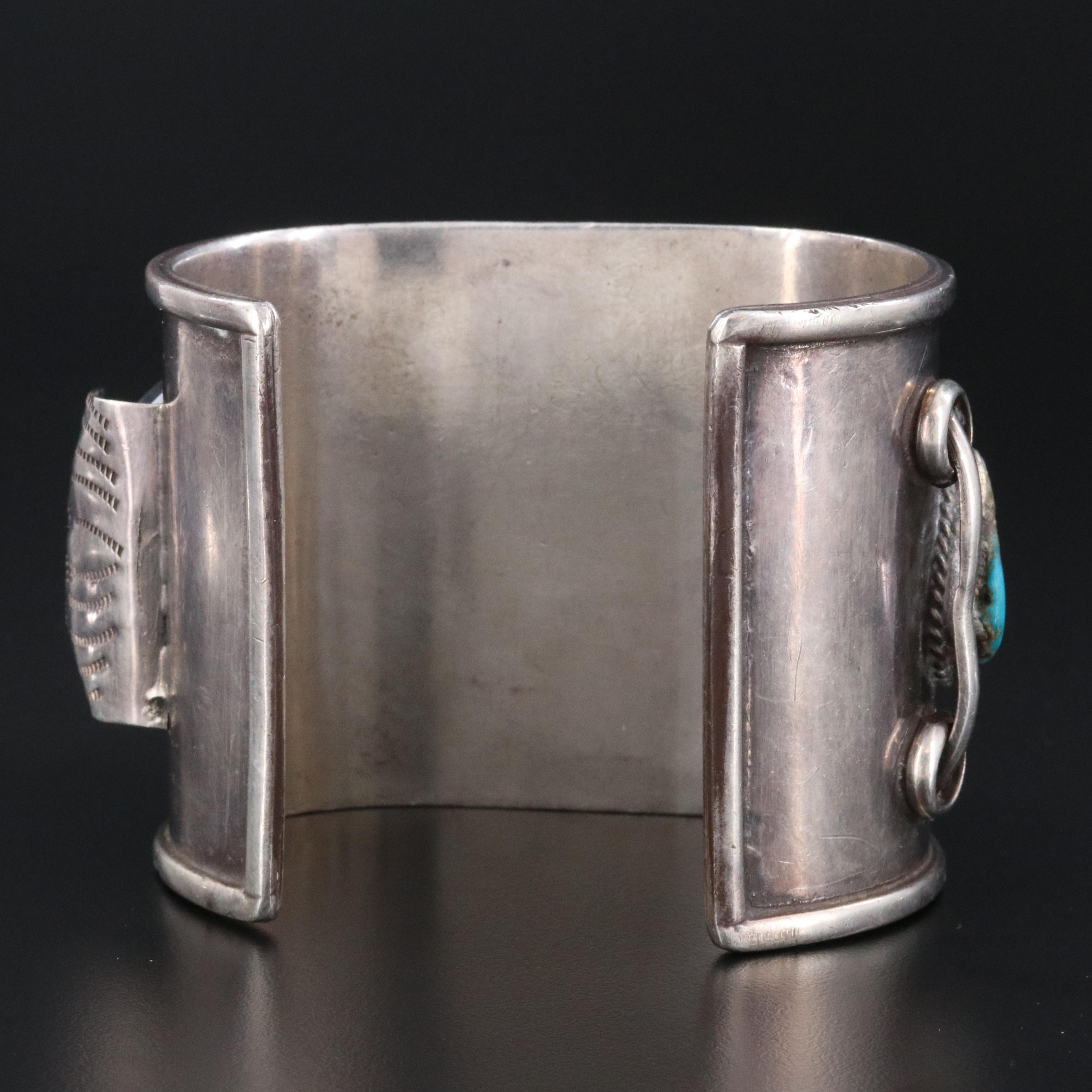 Caravelle Sterling Silver Turquoise Band Watch