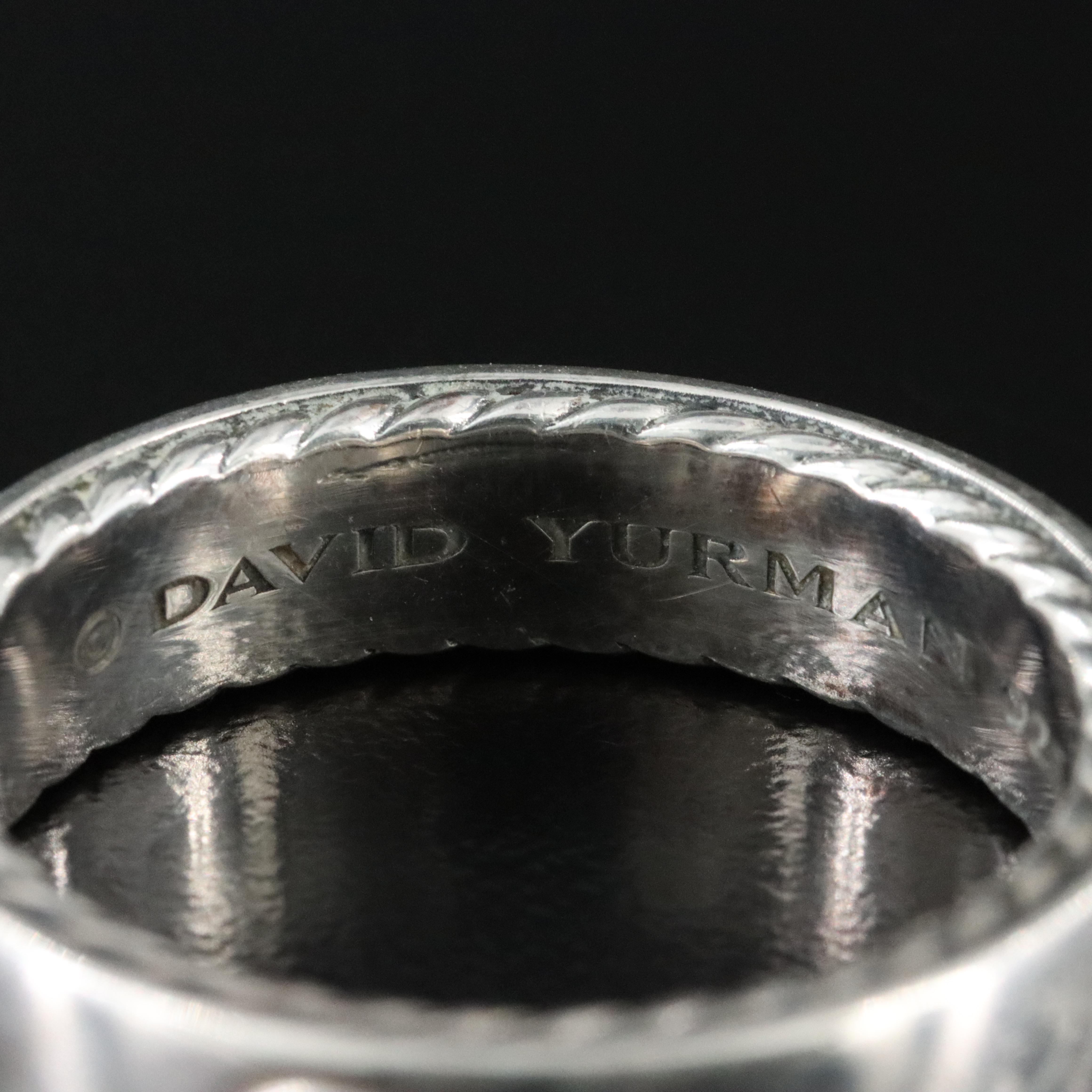 David Yurman Streamline Sterling Band with Black Diamond Accent