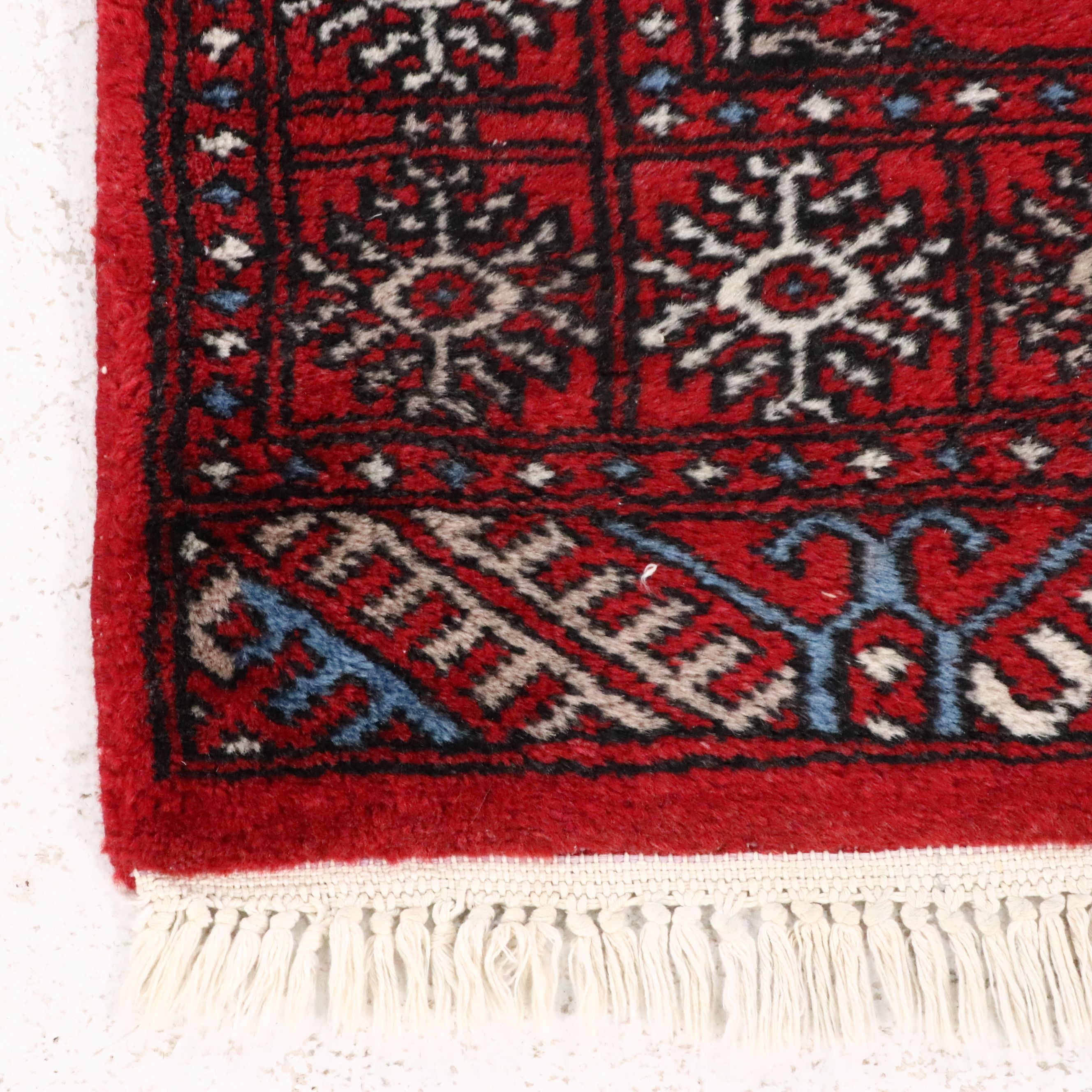 2' x 3'7 Hand-Knotted Pakistani Bokhara Accent Rug