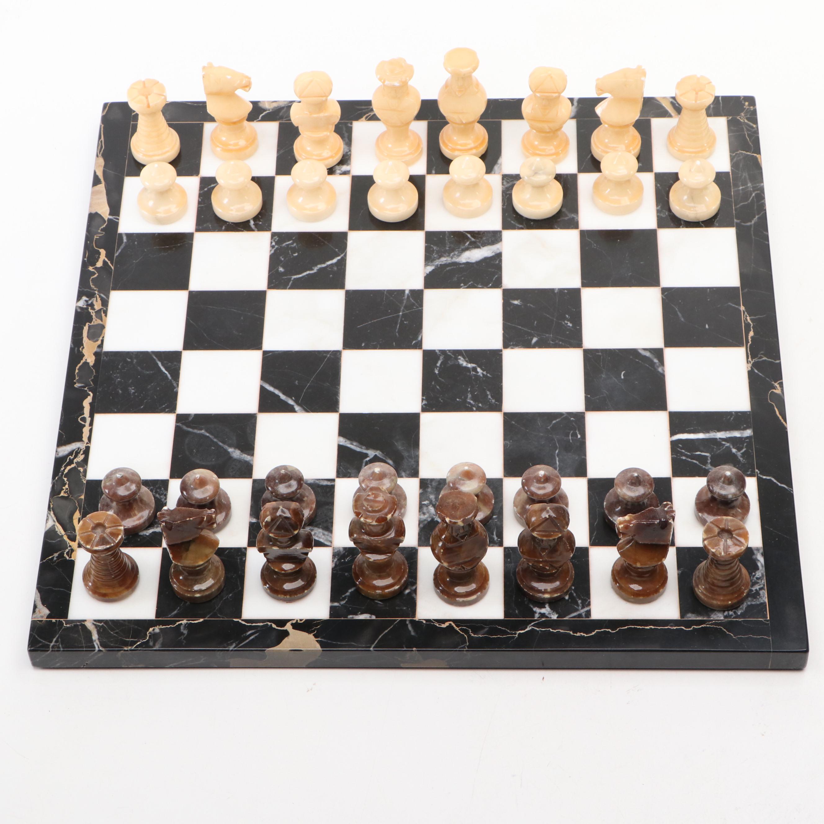 Marble Chessboard and Pieces