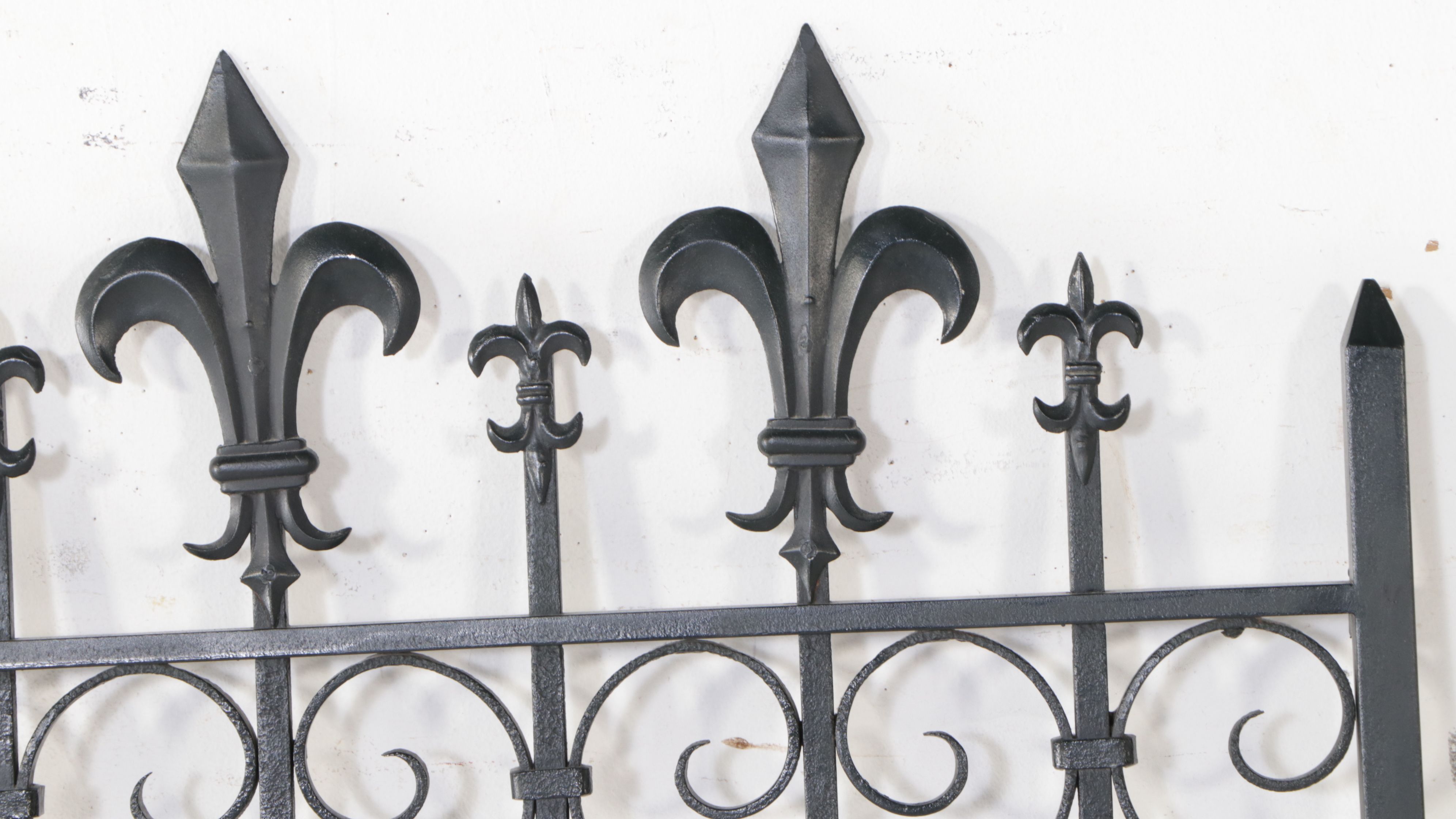 Art Nouveau Style Wrought Iron Fence Headboard with IKEA Tromsö Bed Platforms