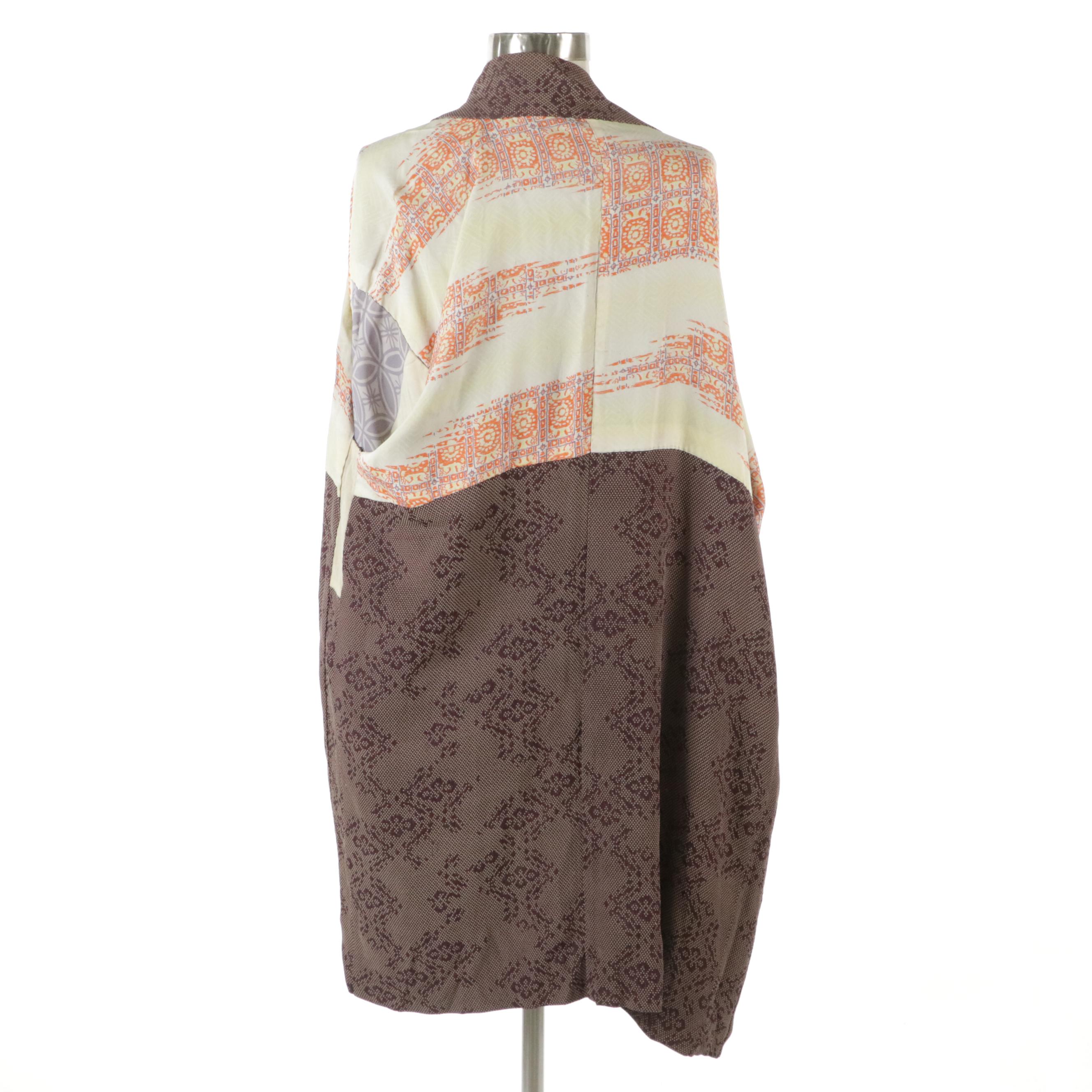 Japanese Chirimen Haori and Chinese Inspired Silk Jacquard Robe
