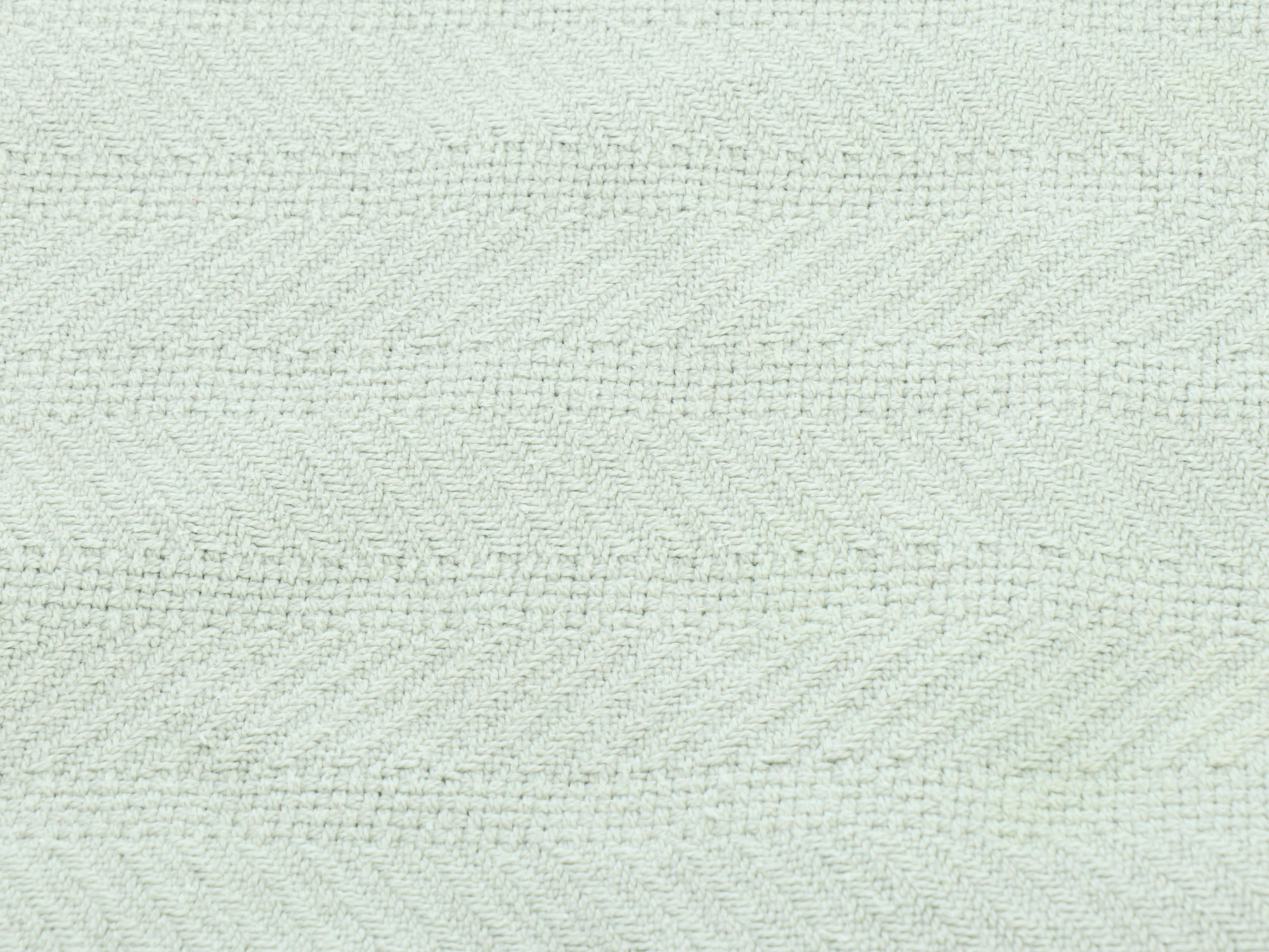 Beige, Mint Green and White Woven Cotton Blankets