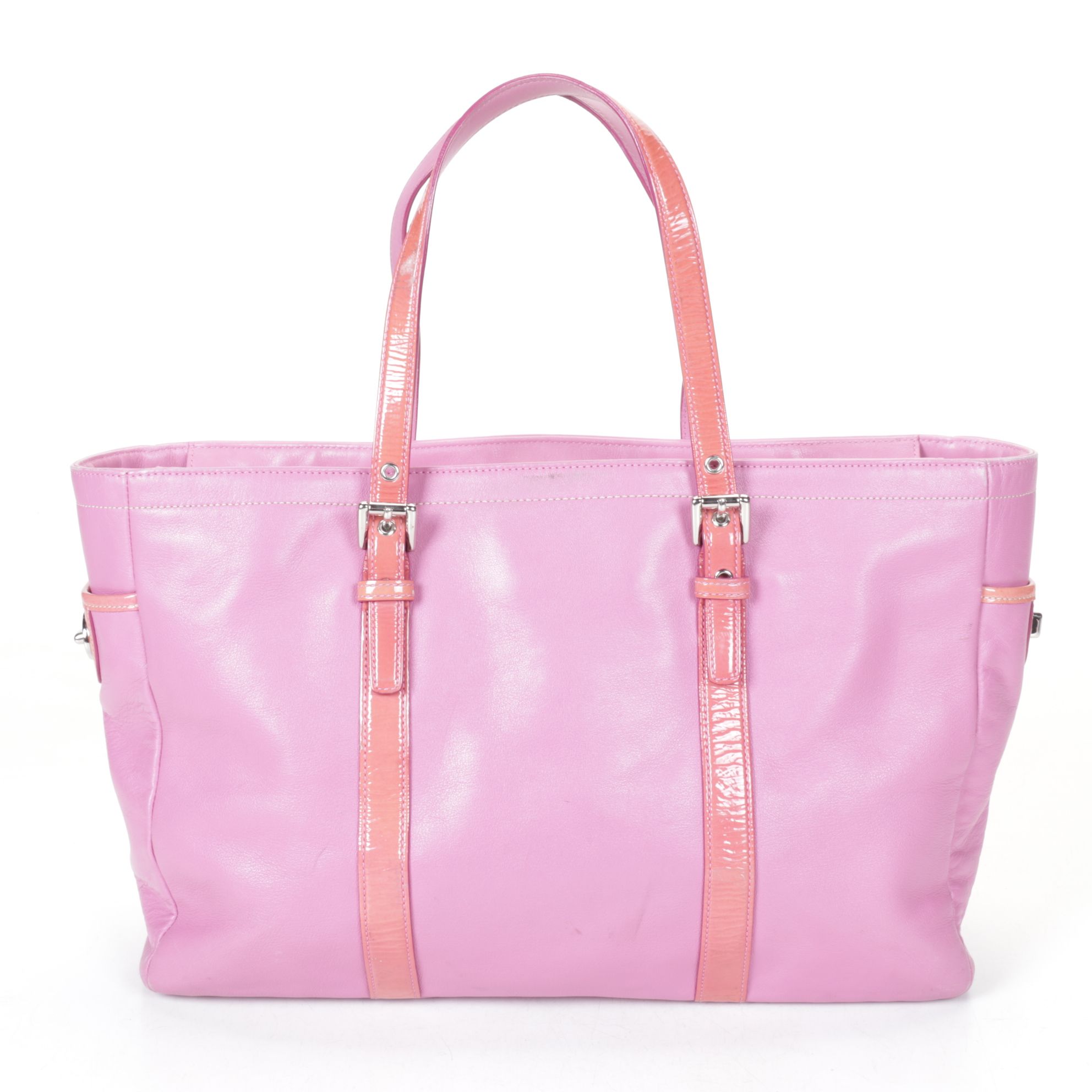 Coach Pink Tote with Patent Leather Trim & Ocelot Print Cross-Body Bag